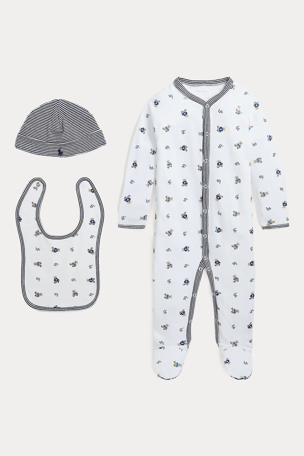 Polo Ralph Lauren Kids Yeni Doğan-3 Aylık Erkek Bebek Polo Bear Tulum Set