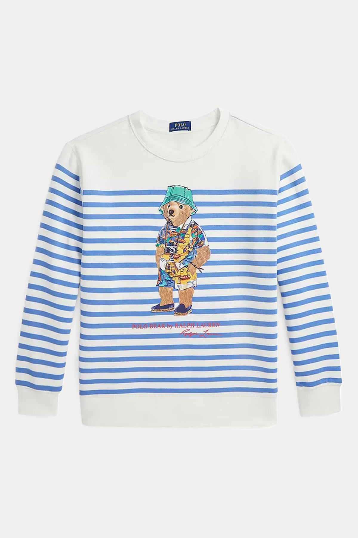 Polo Ralph Lauren Kids S-M Beden Unisex Çocuk Polo Bear Çizgili Sweatshirt