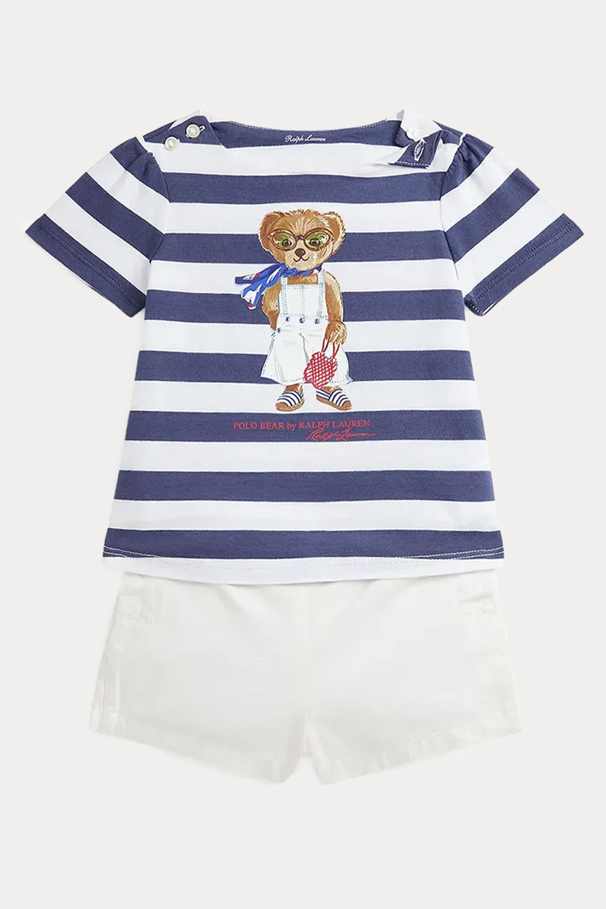 Polo Ralph Lauren Kids 12-18 Aylık Kız Bebek Polo Bear T-shirt - Şort Set