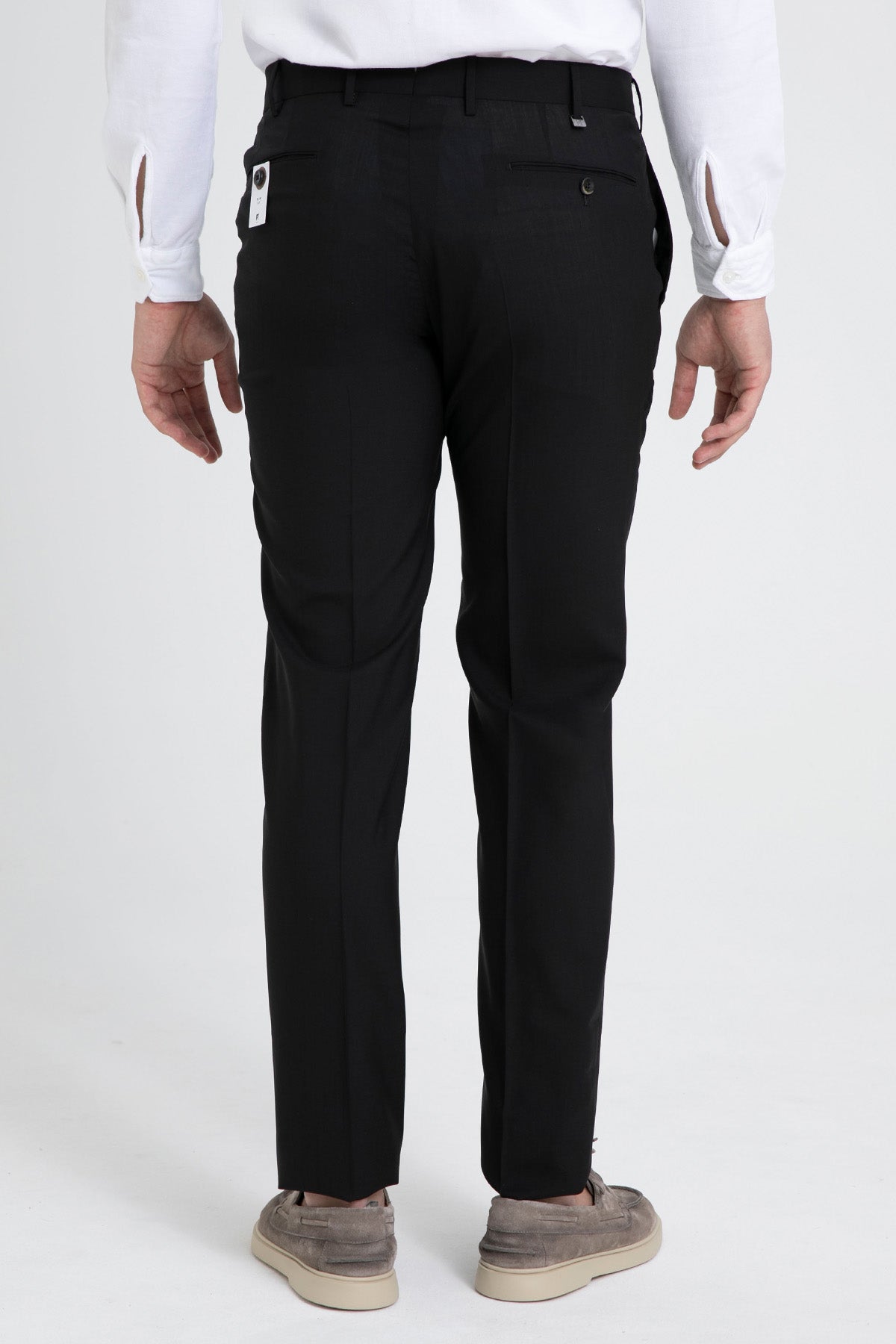 Pantaloni Torino Slim Fit Yandan Cepli İnce Dokulu Yün Pantolon