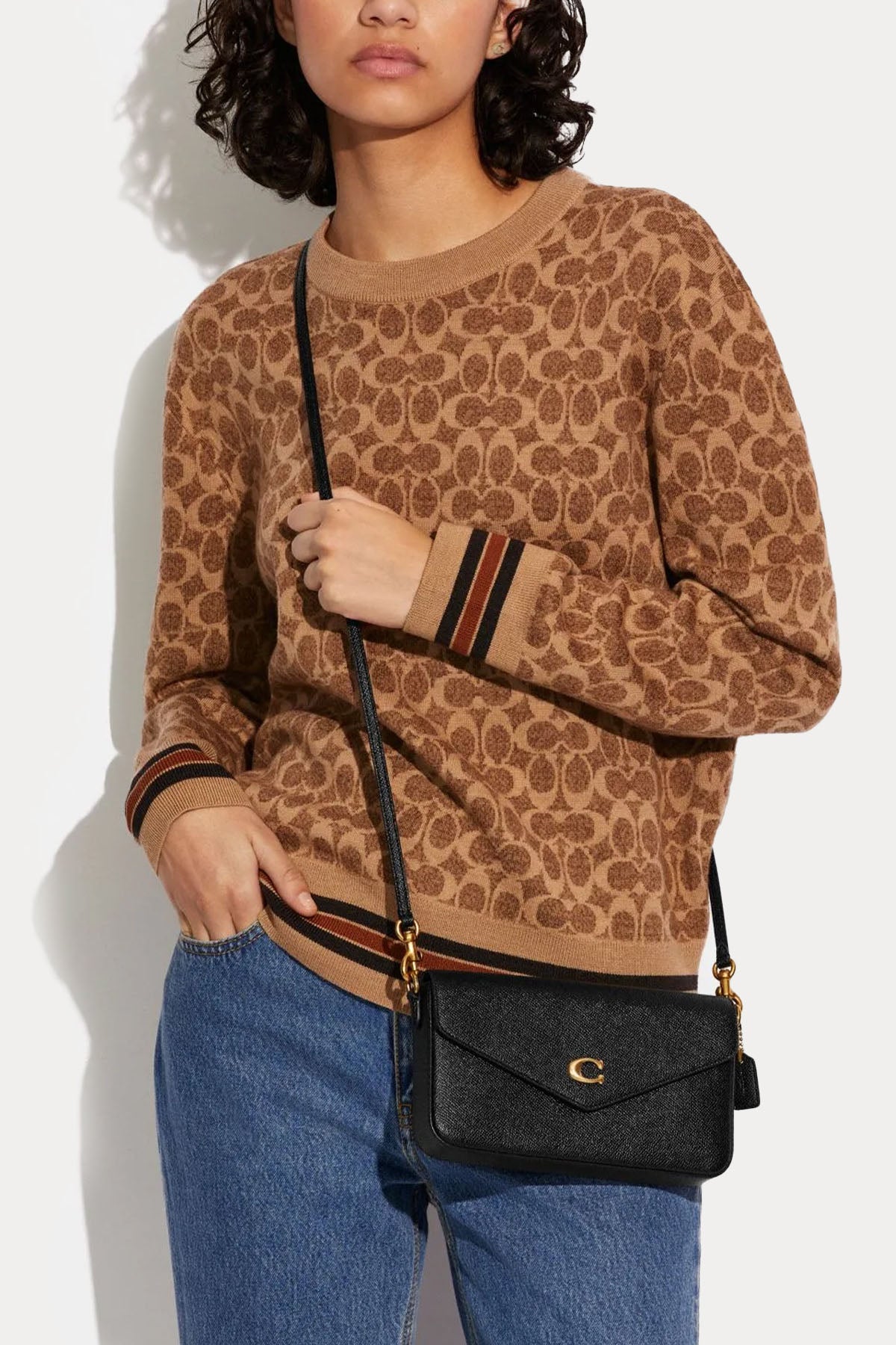 Coach Logolu Deri Omuz Çantası