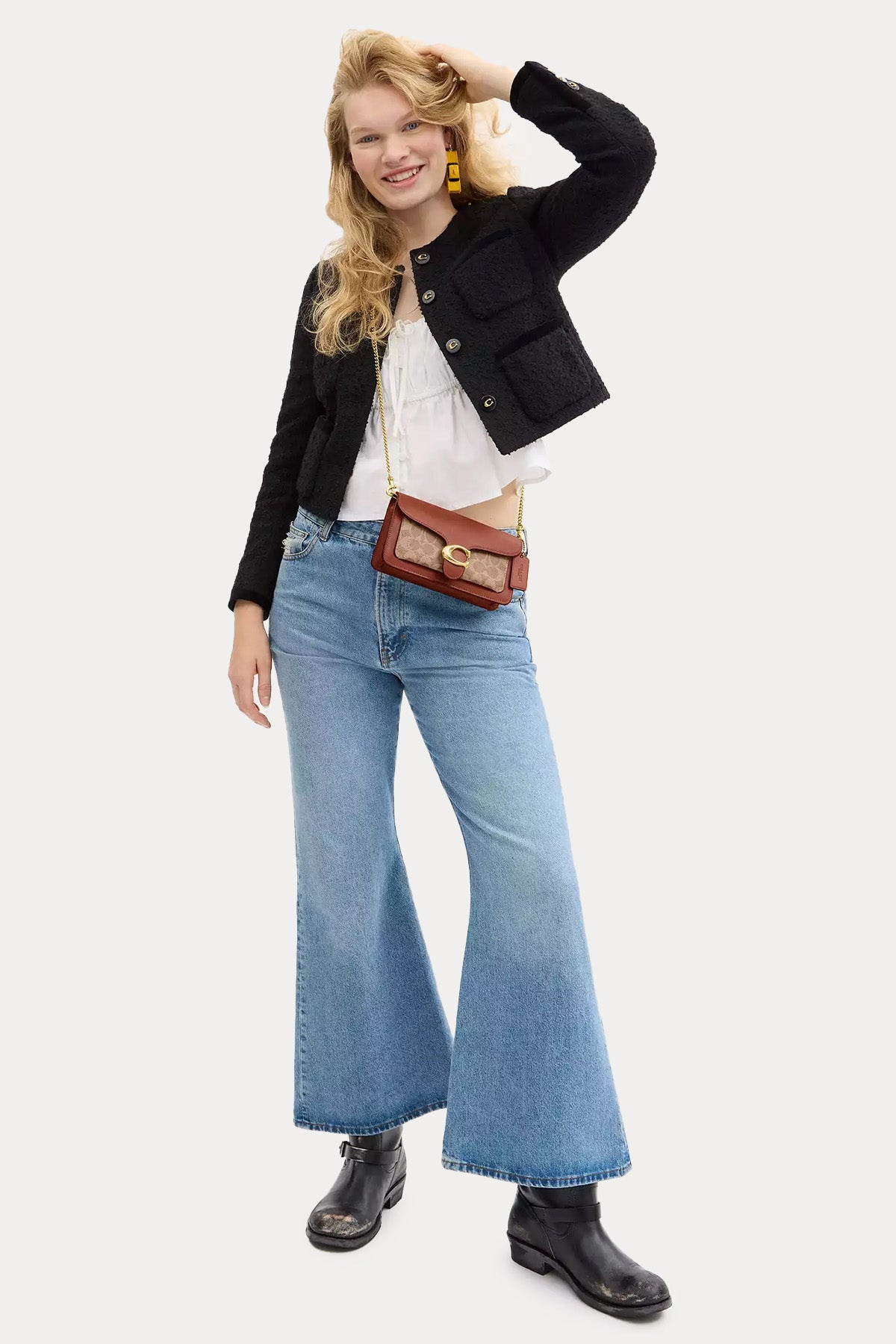 Coach Logolu Deri Omuz Çantası