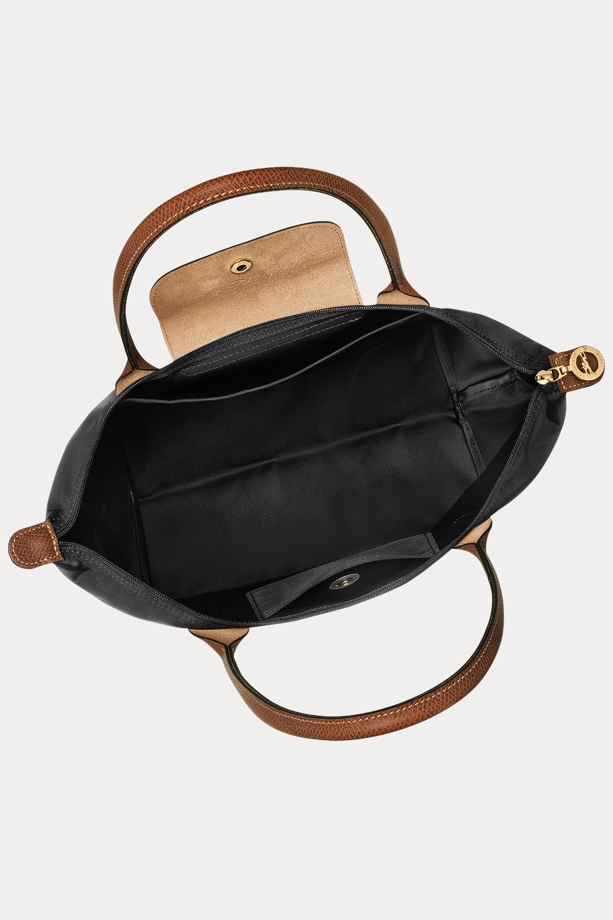 Longchamp Deri Detaylı Logolu Omuz Çantası