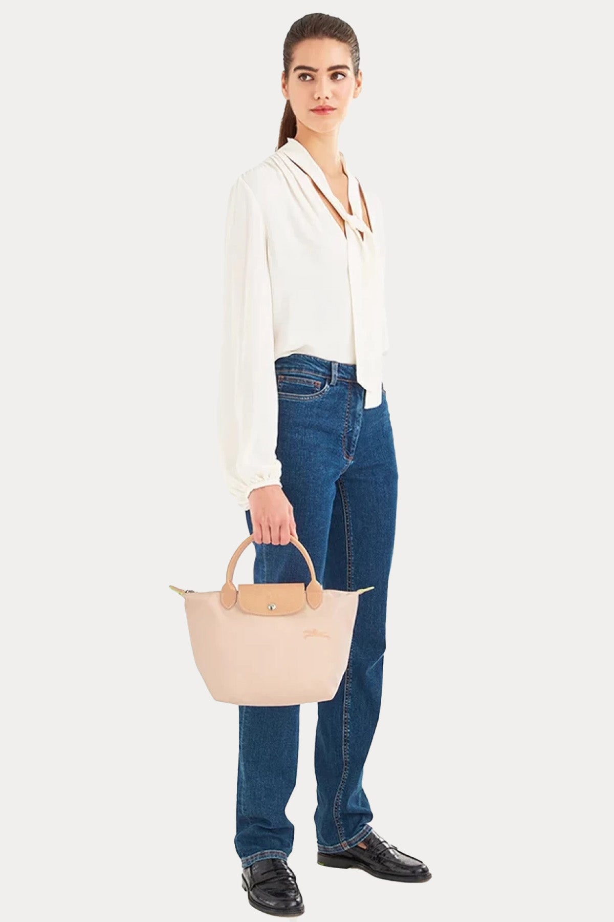 Longchamp Deri Detaylı Logolu El Çantası