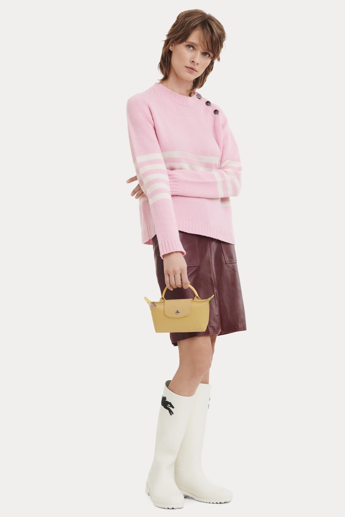 Longchamp Deri Detaylı Logolu El Çantası