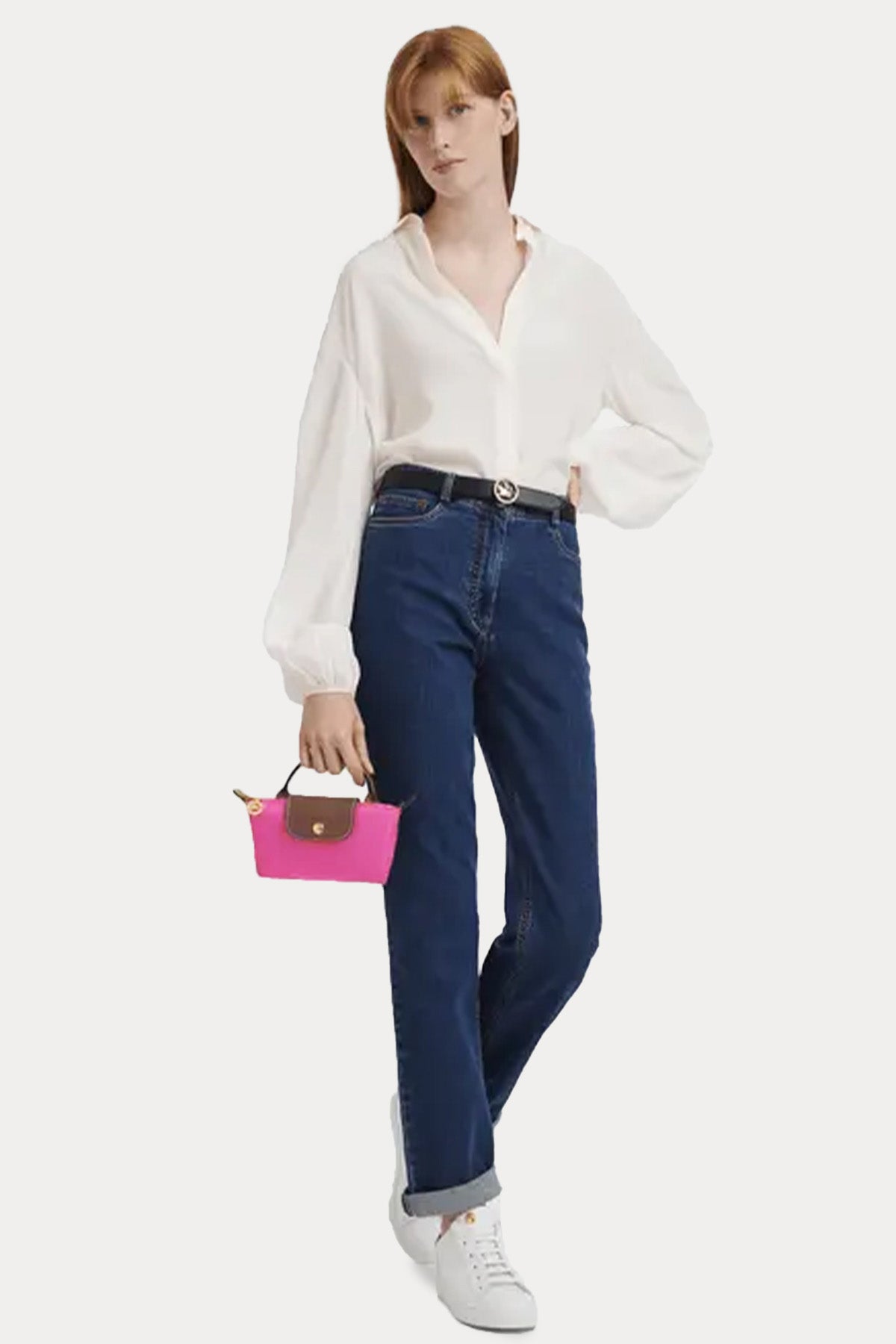 Longchamp Deri Detaylı Logolu El Çantası