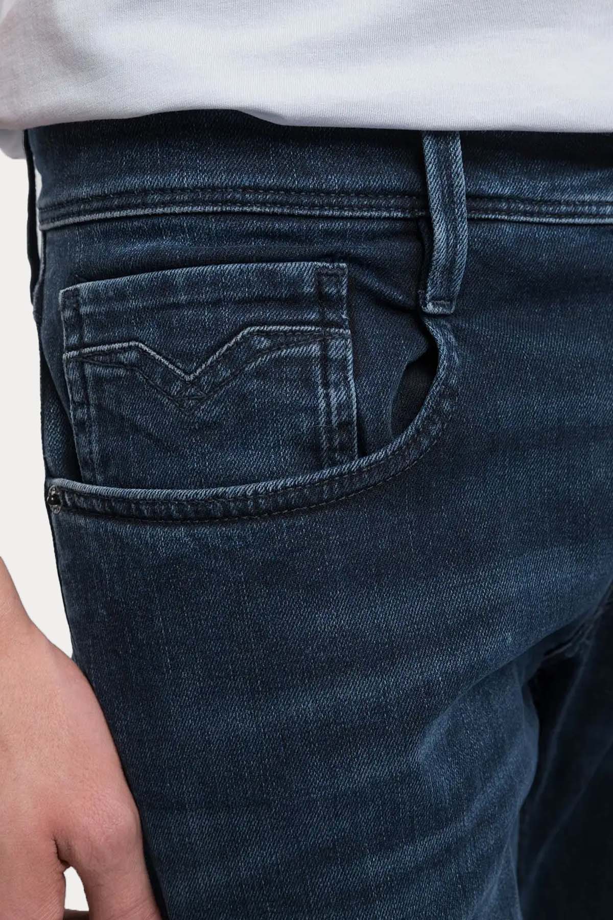 Replay Anbass 573 Eco Plus Slim Fit Yıkamalı Jeans