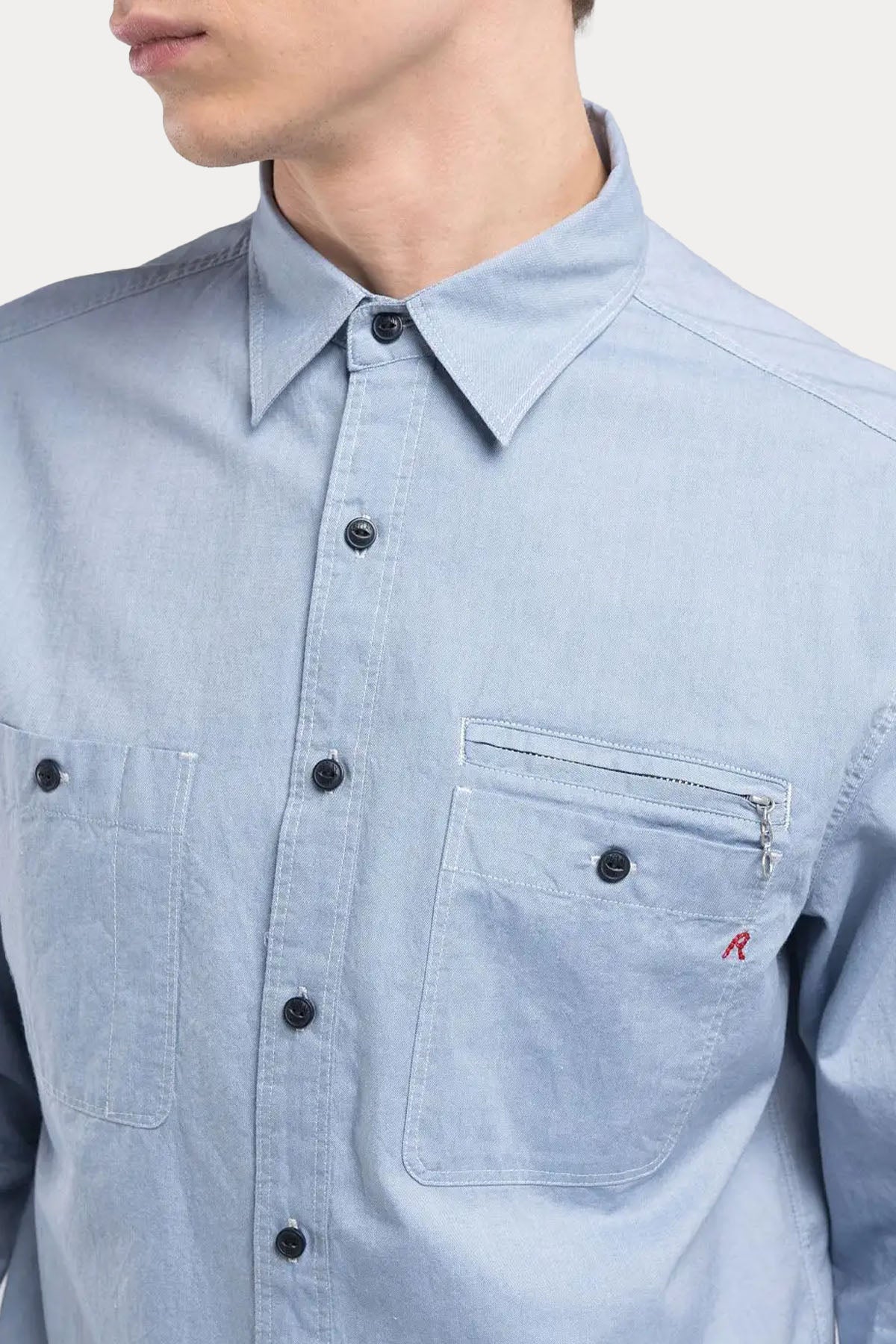 Replay Regular Fit Cep Detaylı Oxford Gömlek