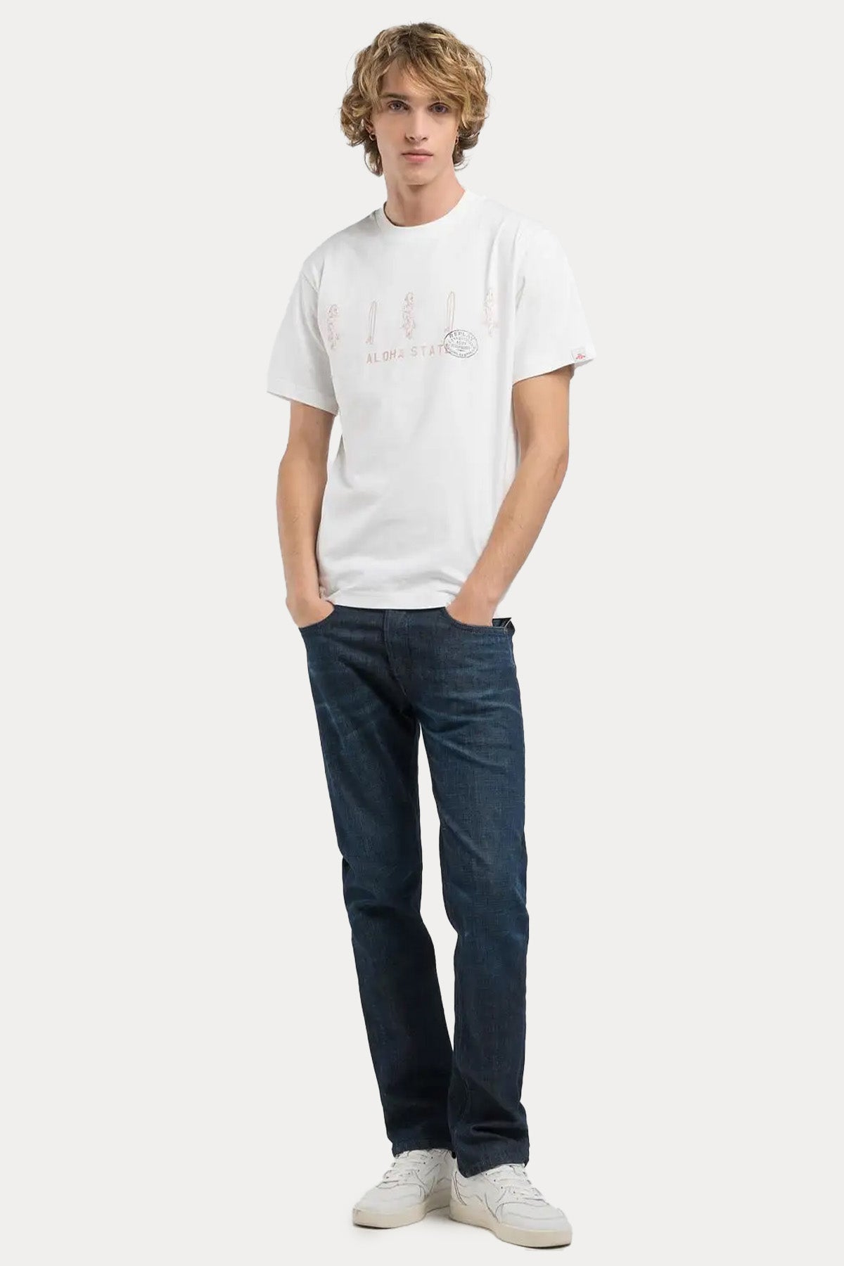 Replay Regular Fit Yuvarlak Yaka Logo Desenli T-shirt