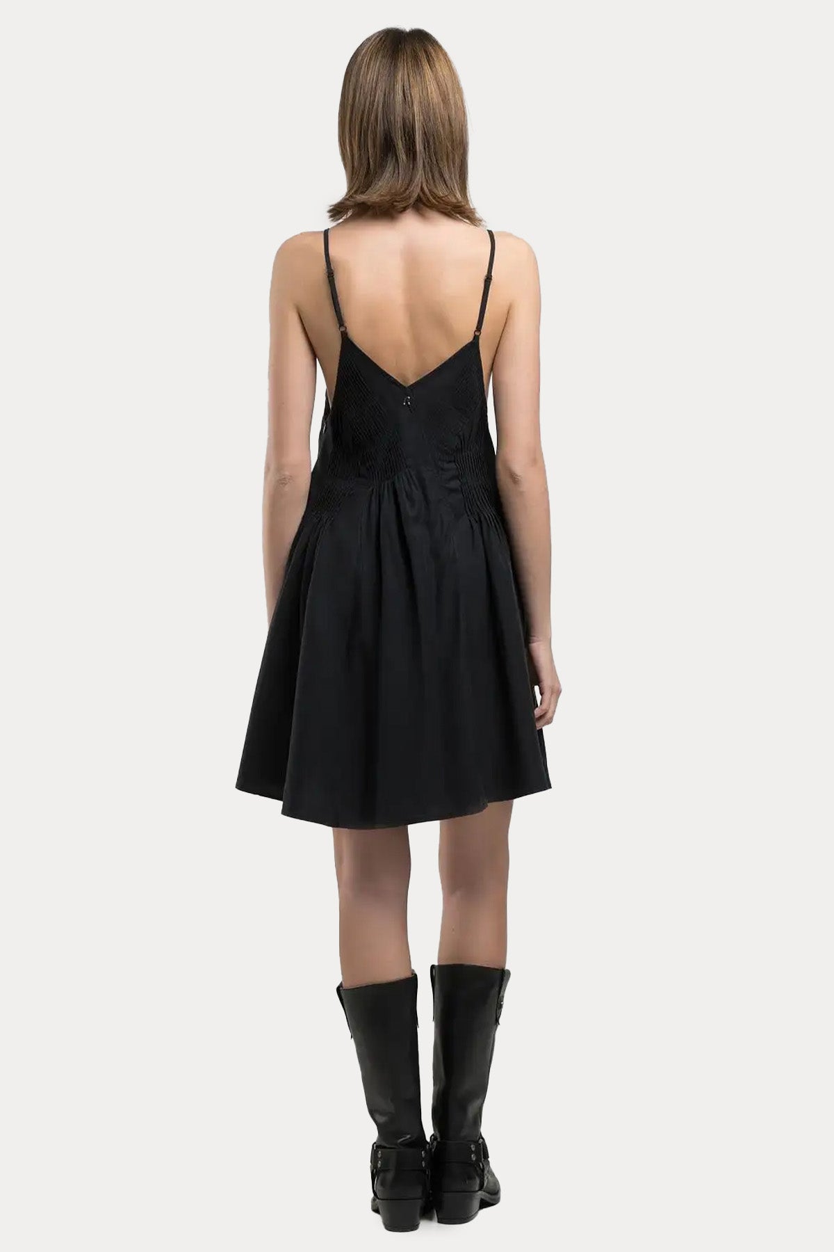 Replay Askılı Mini Keten Elbise