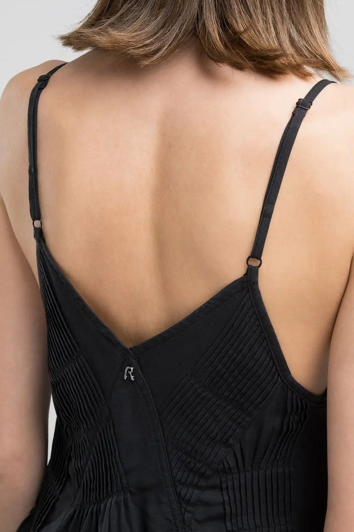 Replay Askılı Mini Keten Elbise