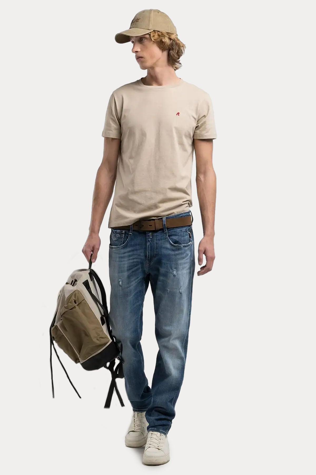 Replay Anbass Slim Fit Yıkamalı Streç Jeans