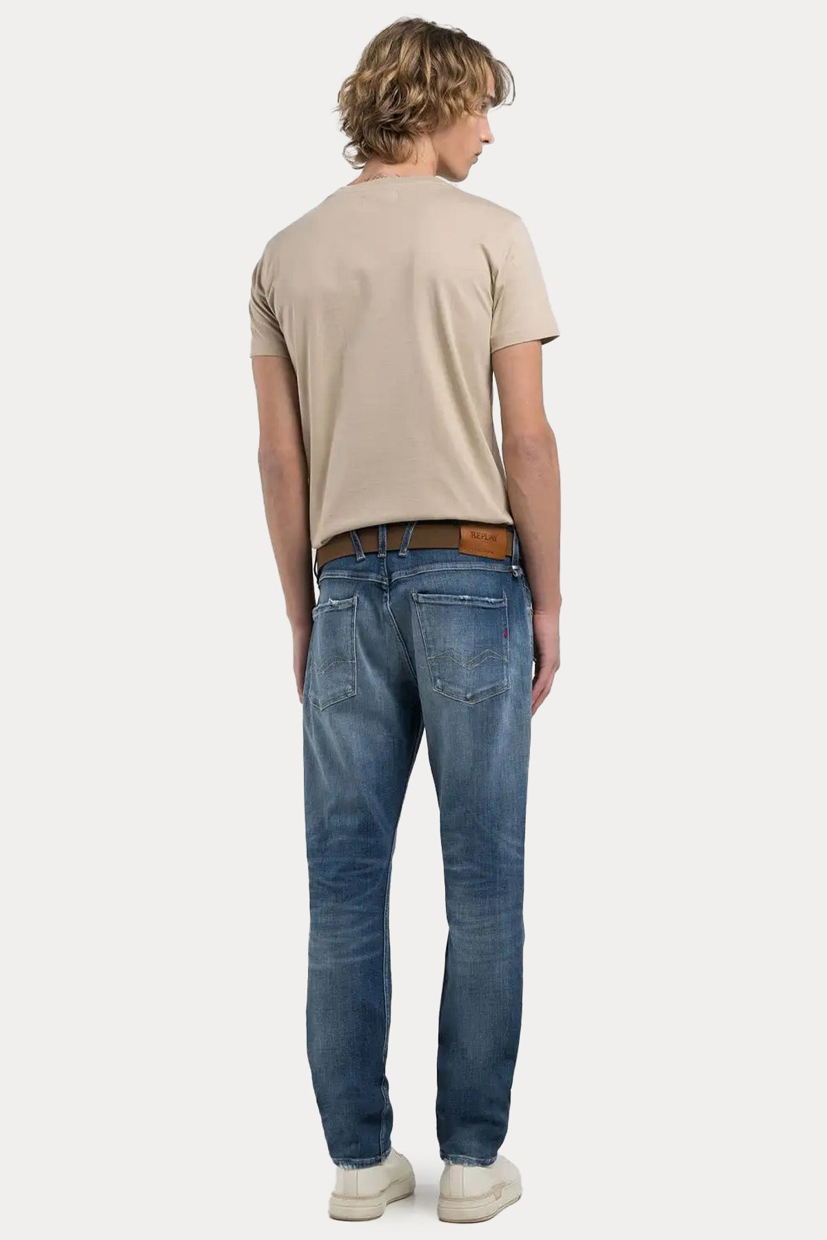 Replay Anbass Slim Fit Yıkamalı Streç Jeans