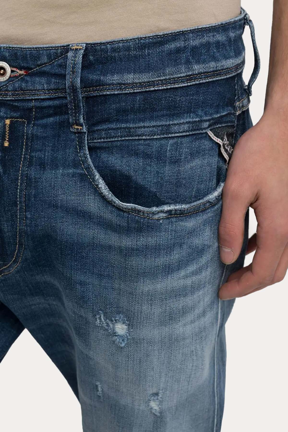 Replay Anbass Slim Fit Yıkamalı Streç Jeans