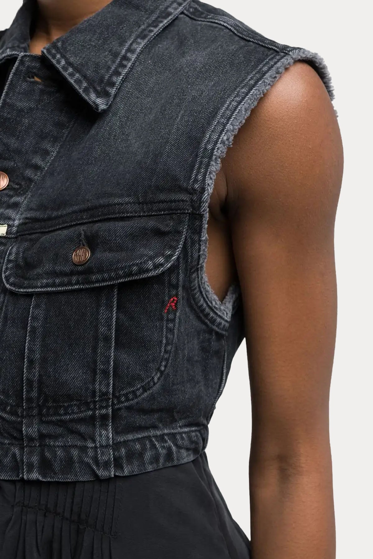 Replay Crop Denim Yelek-Yelek-Libas