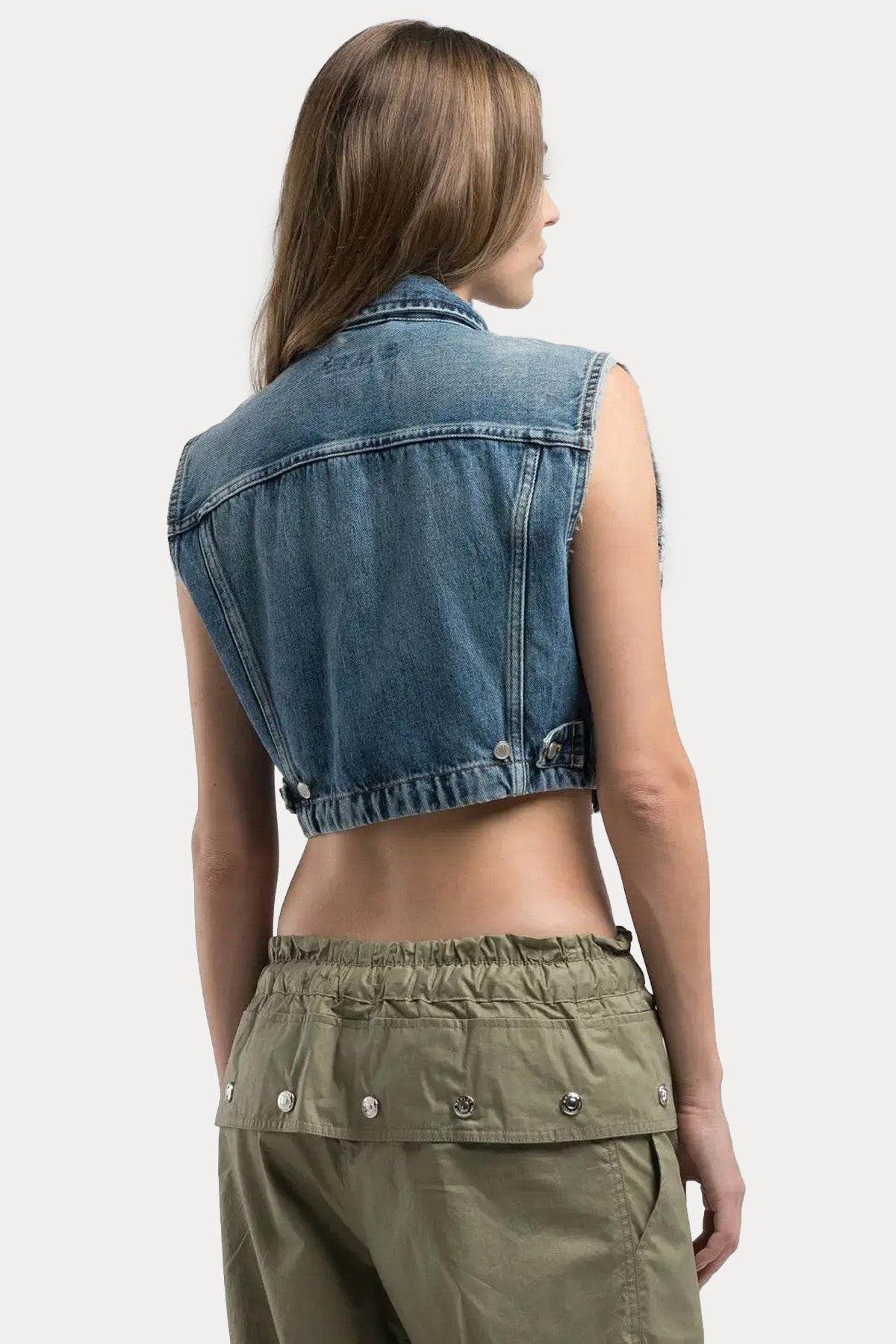 Replay Crop Denim Yelek-Yelek-Libas