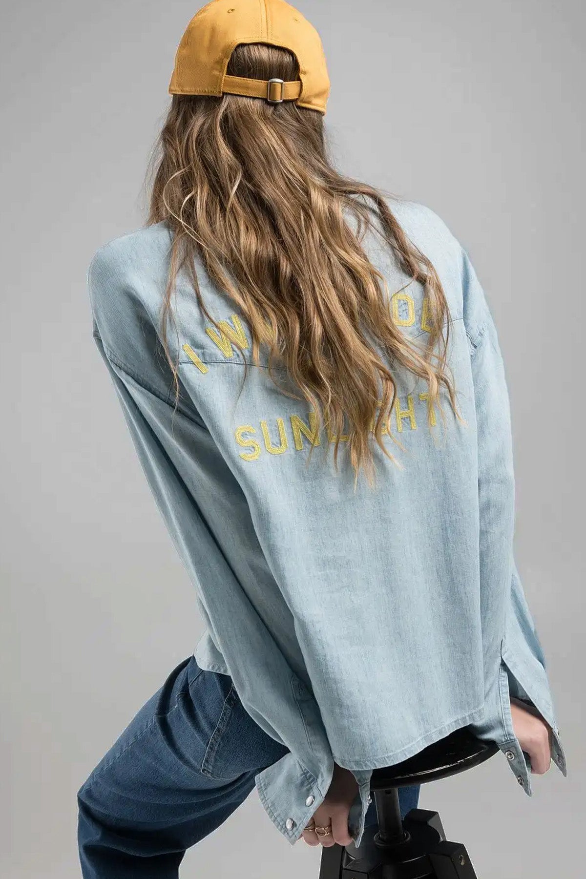 Replay Relaxed Fit Cep Detaylı Logolu Denim Gömlek