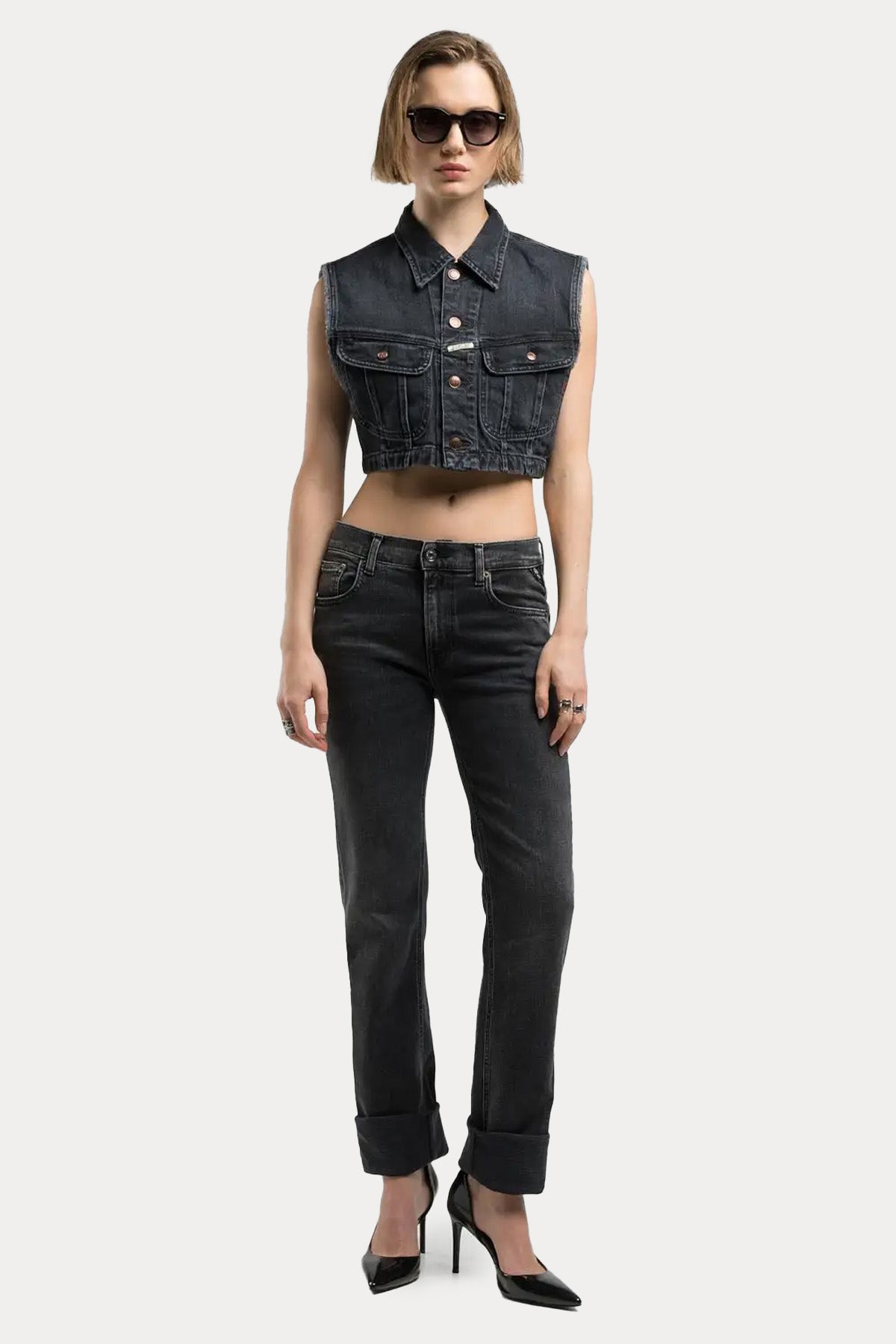 Replay Akeme Straight Low Waist Fit Jeans