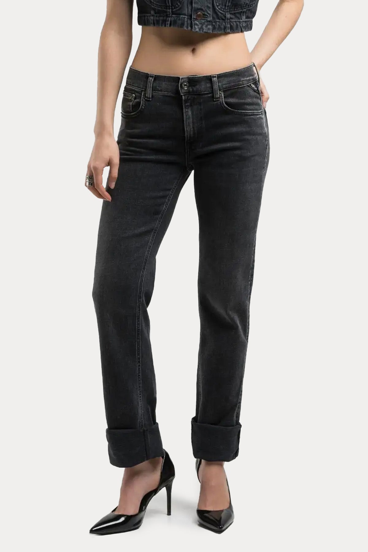 Replay Akeme Straight Low Waist Fit Jeans