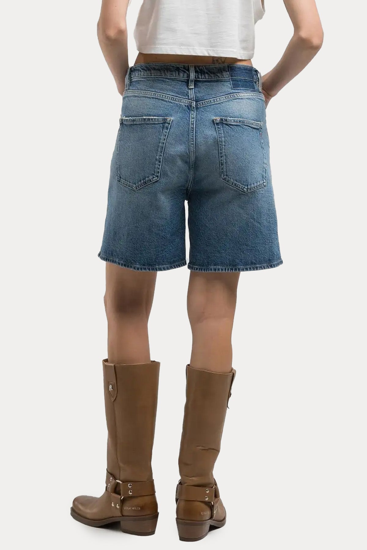 Replay Narja Relaxed Straight Fit Denim Şort