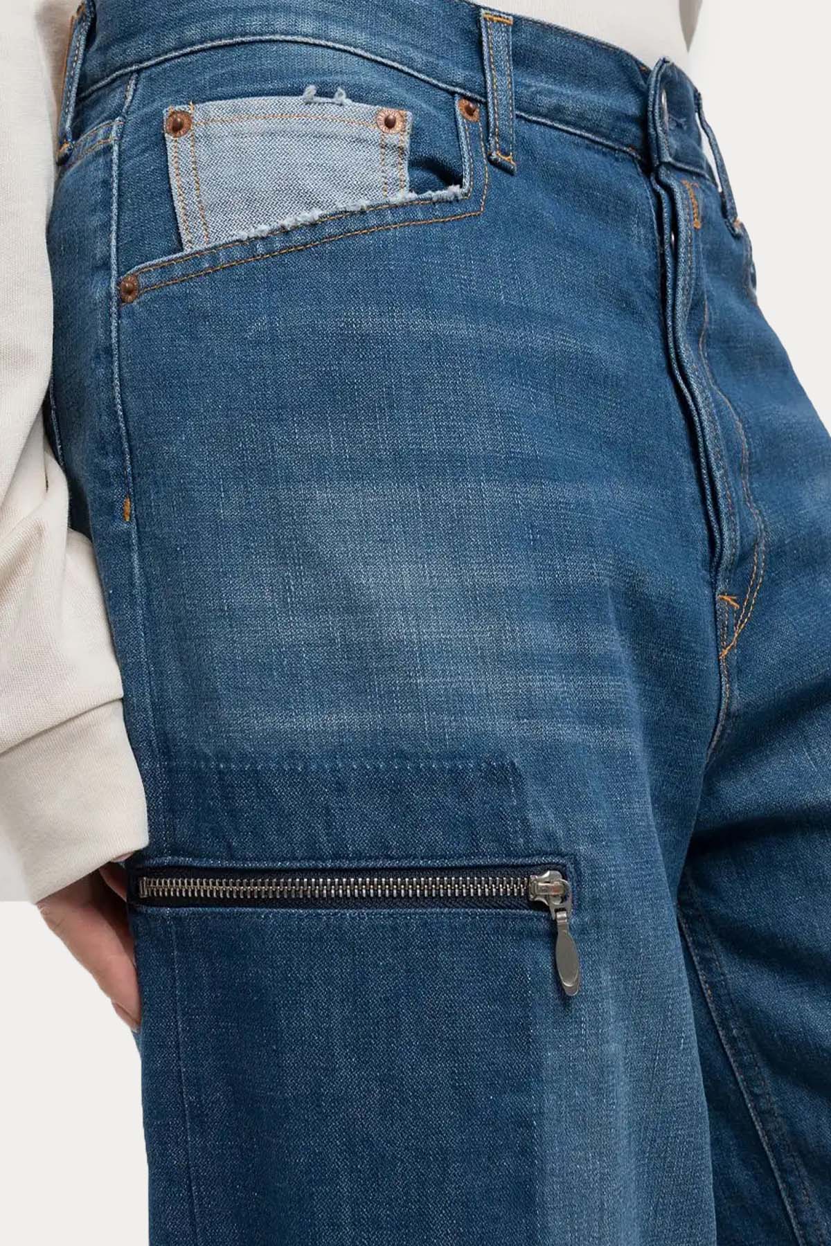 Replay Svanna Wide Leg Culotte Fit Kargo Cepli Geniş Crop Paça Jeans