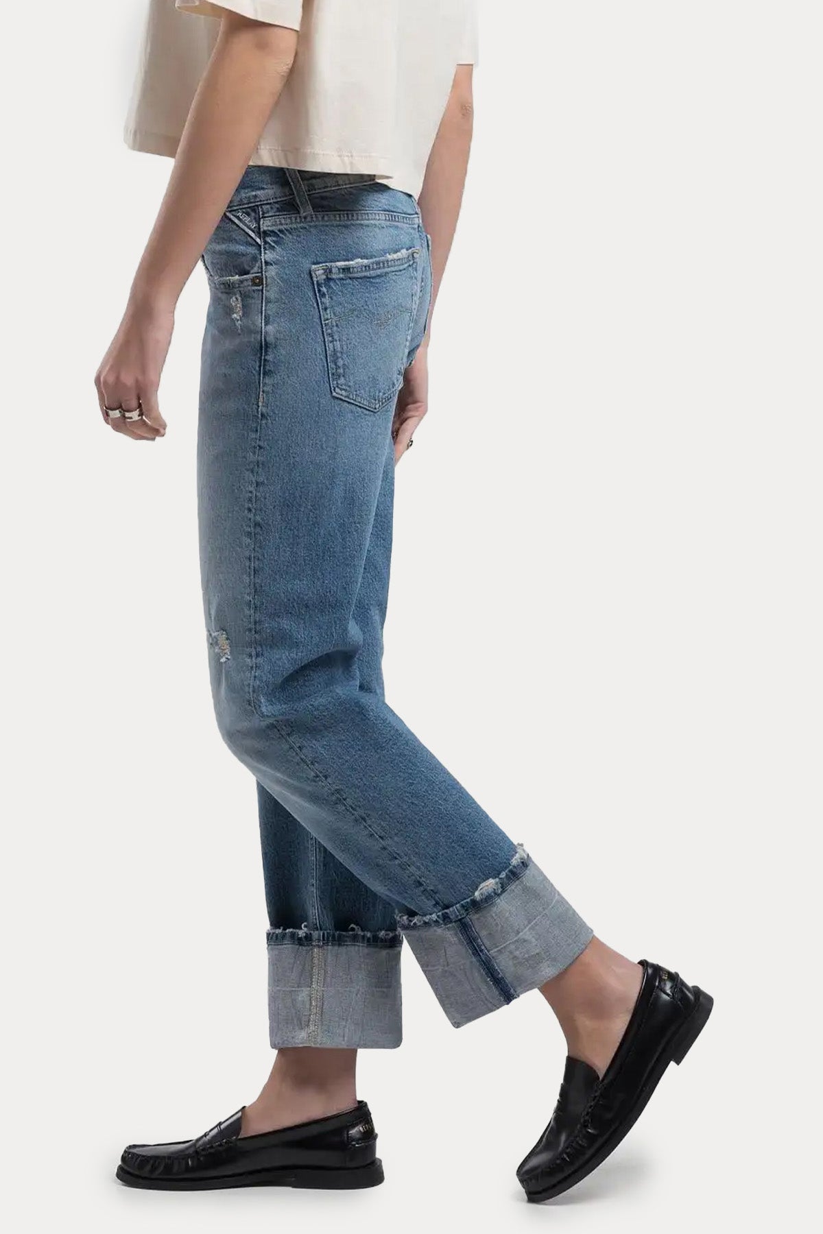 Replay Akeme Straight Low Waist Fit Jeans