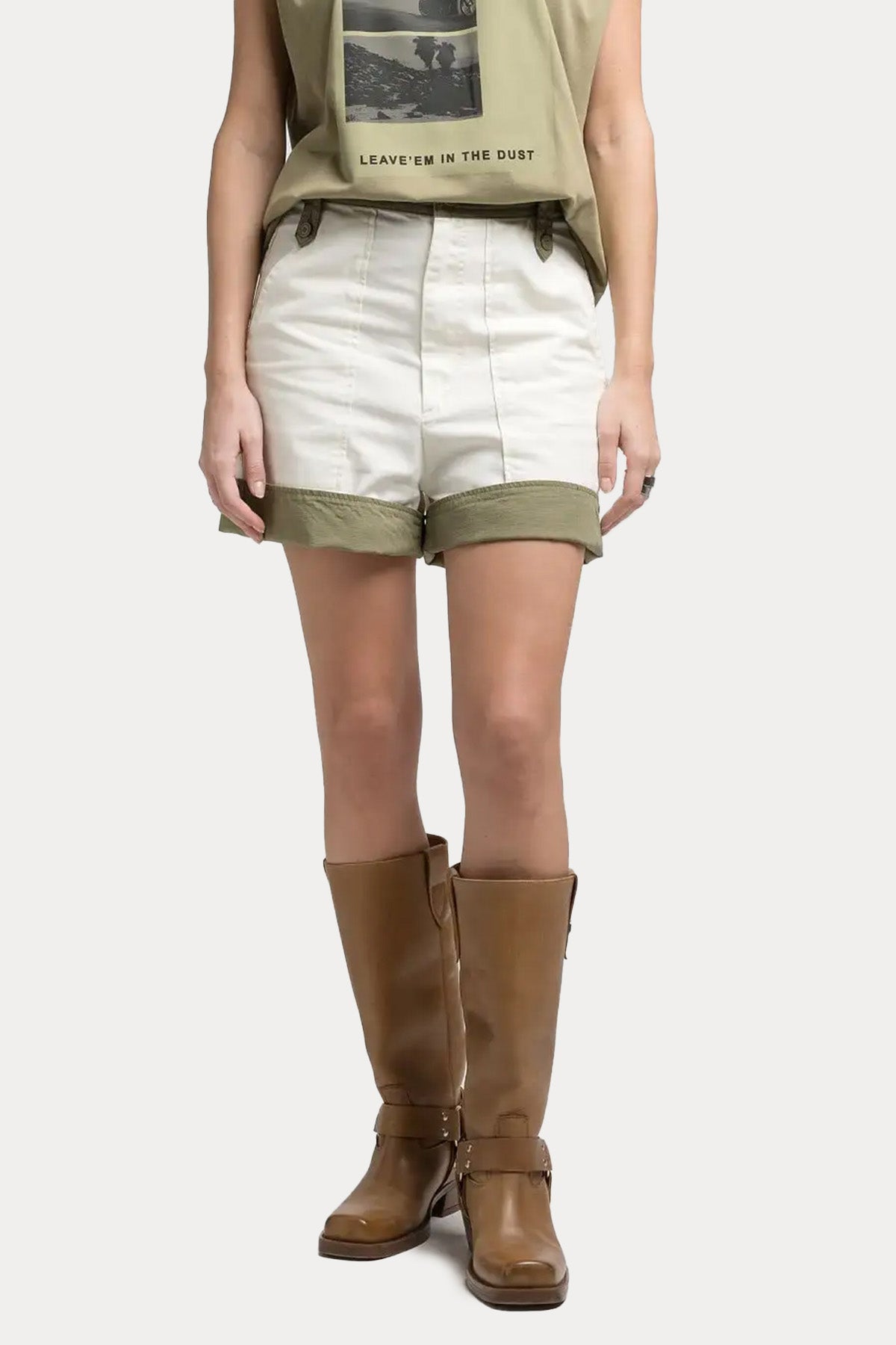 Replay Comfort Fit Yüksek Bel Yandan Cepli Şort