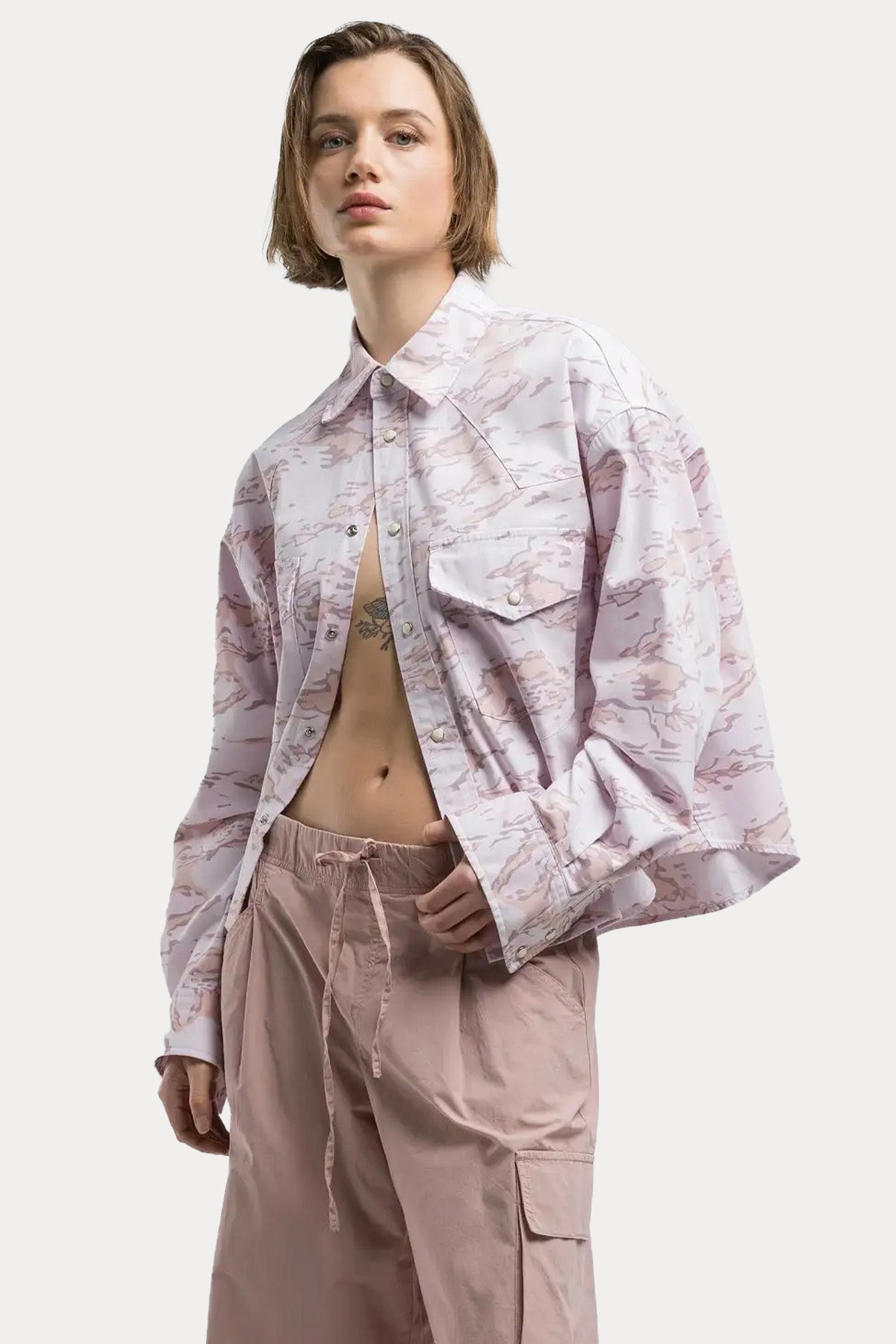 Replay Relaxed Fit Desenli Gömlek