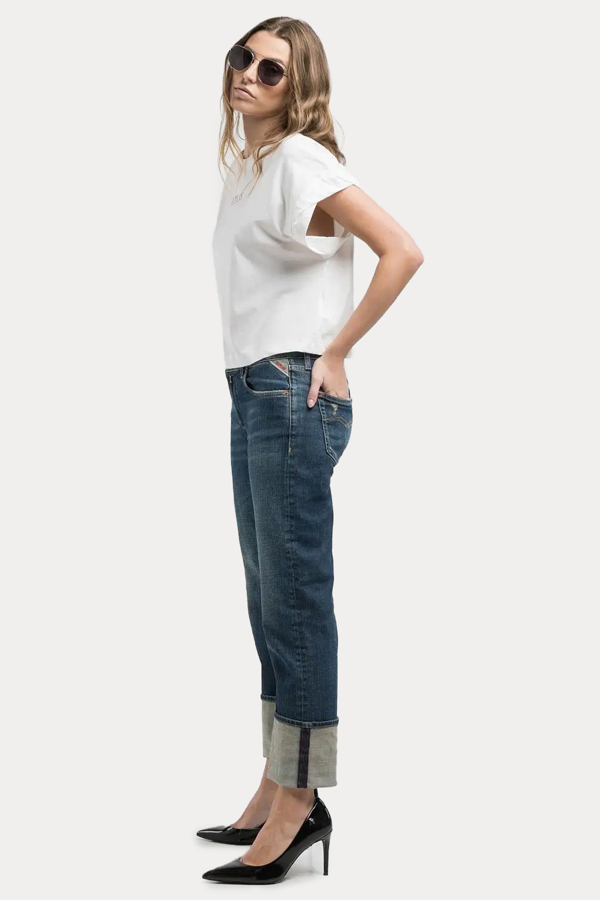 Replay Akeme Straight Low Waist Fit Jeans