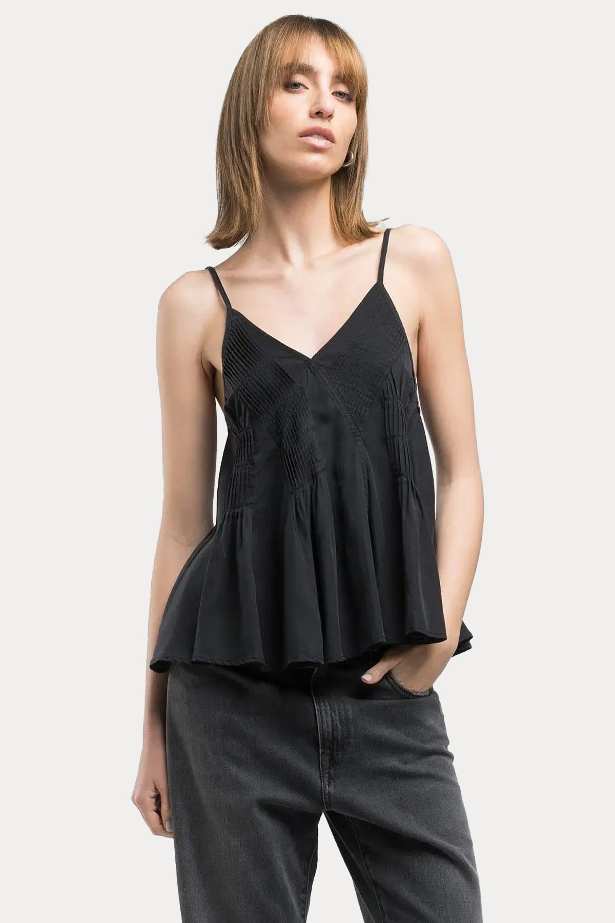 Replay Askılı Keten Bluz