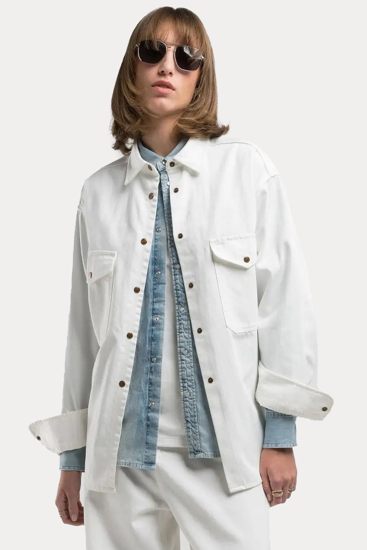 Replay Geniş Kesim Denim Gömlek