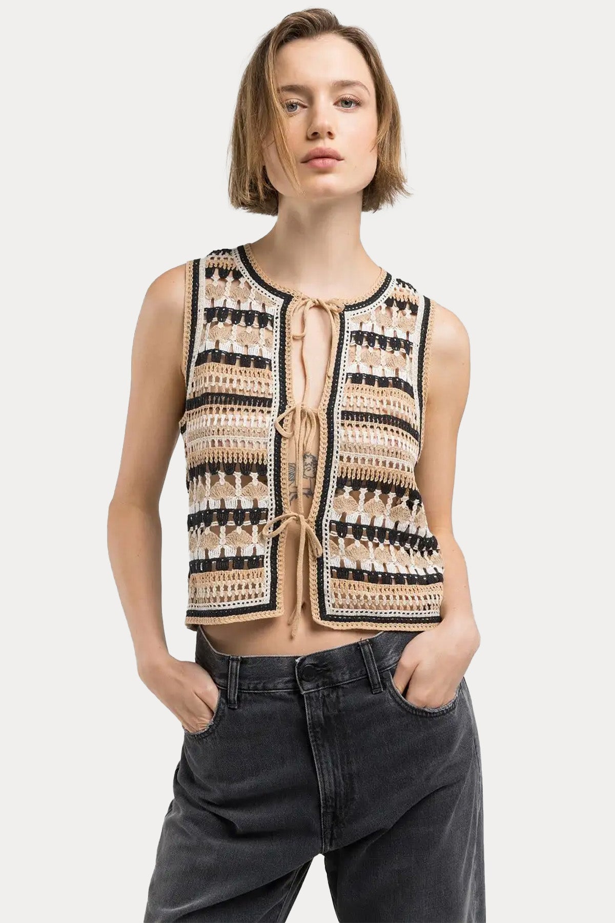 Replay Örgü Desenli Bluz