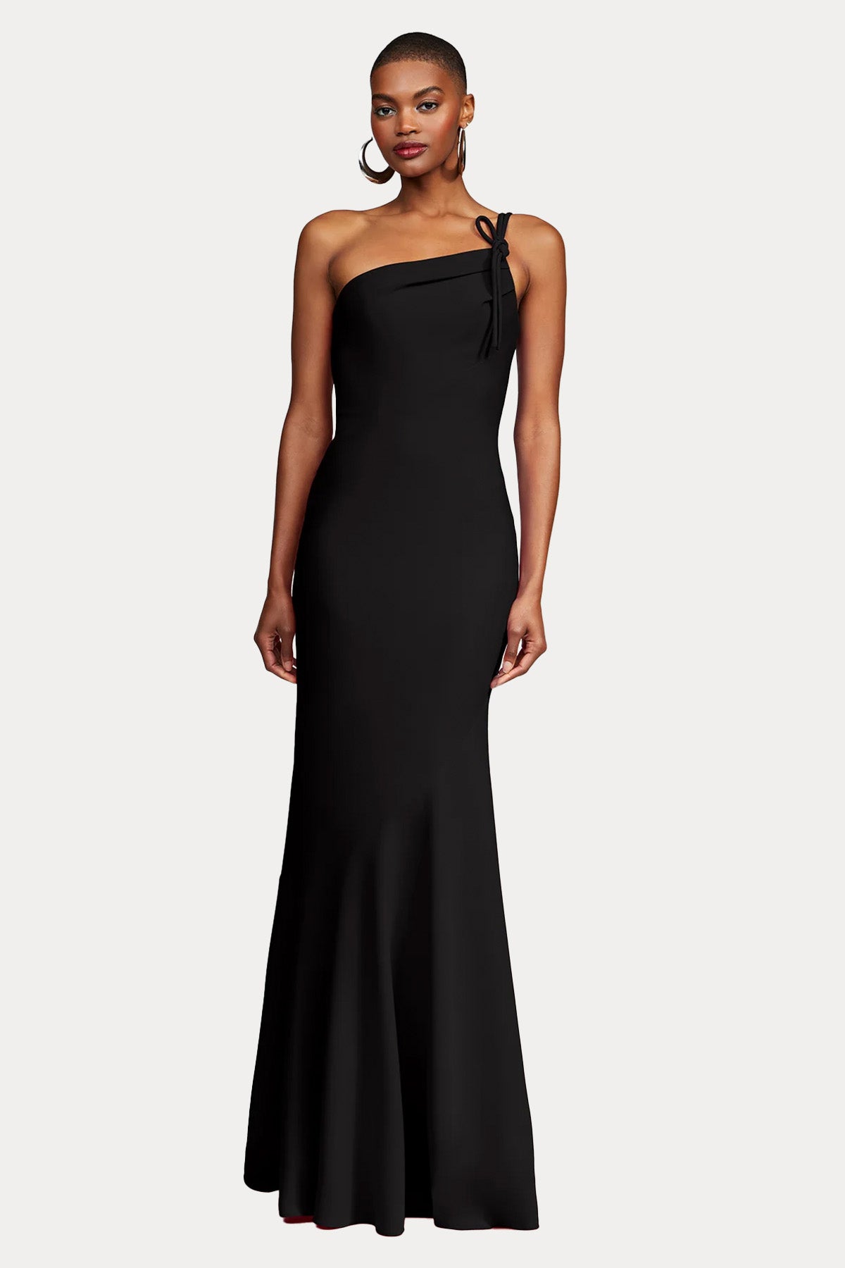 Halston Tek Omuzlu Maxi Abiye Elbise-Abiye-Libas