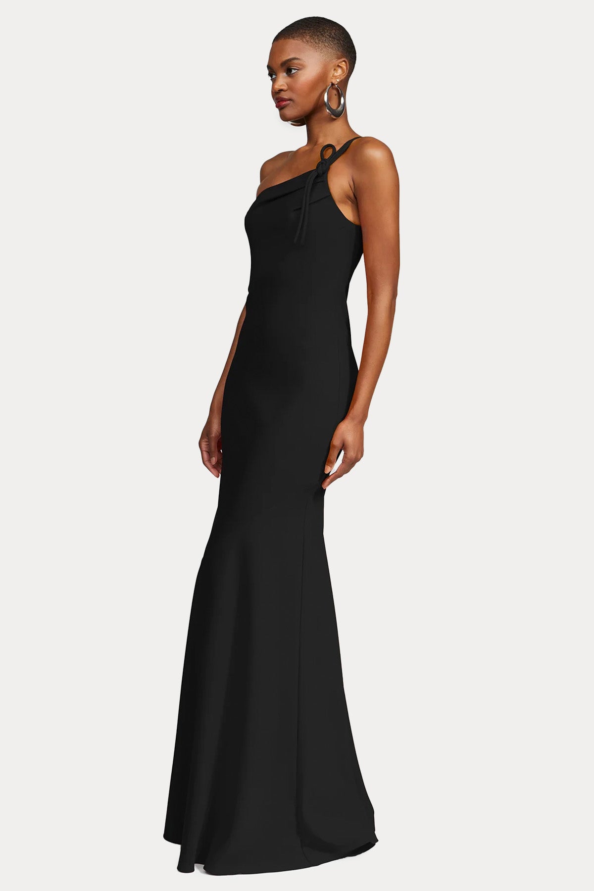 Halston Tek Omuzlu Maxi Abiye Elbise-Abiye-Libas