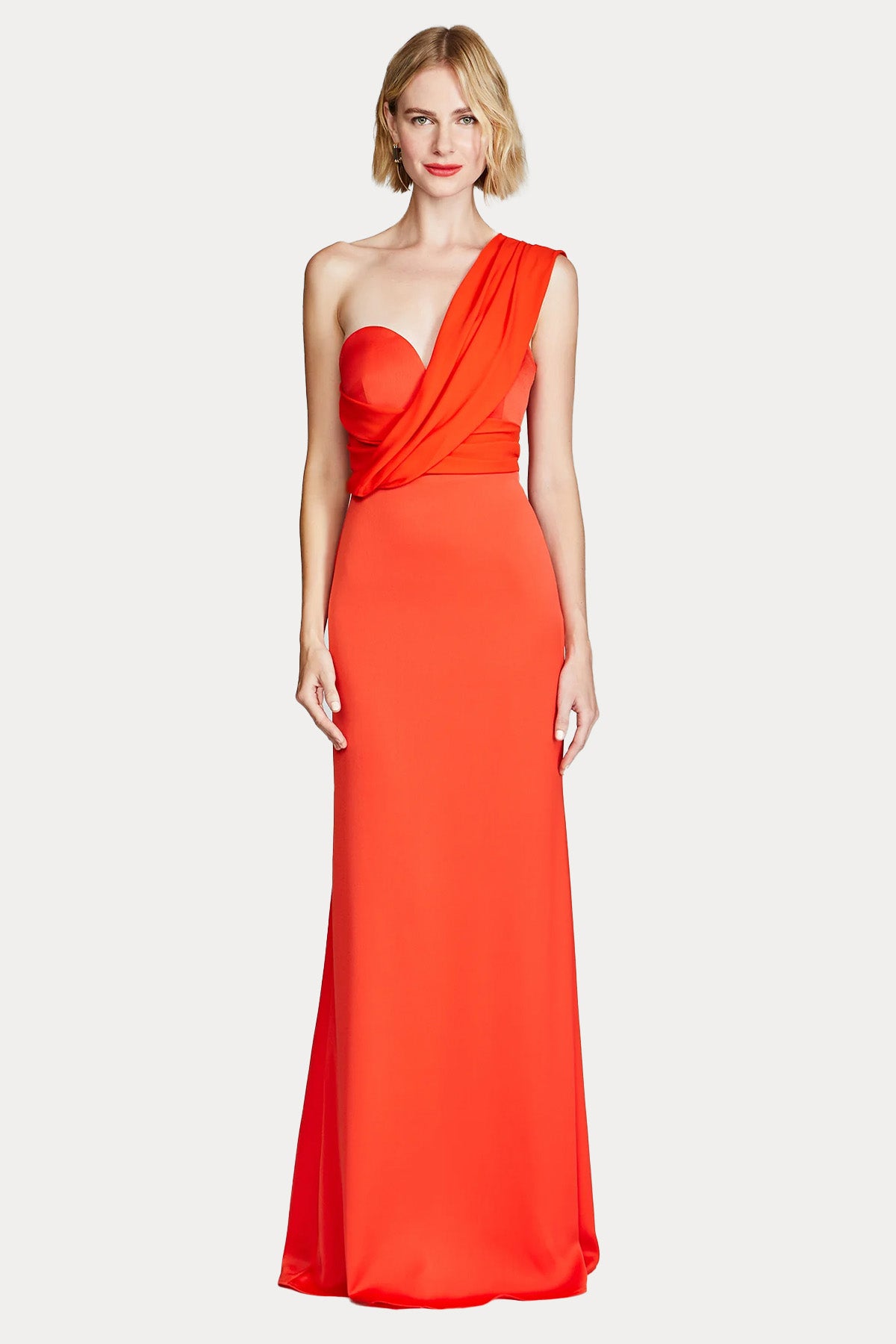 Halston Tek Omuzlu Maxi Abiye Elbise