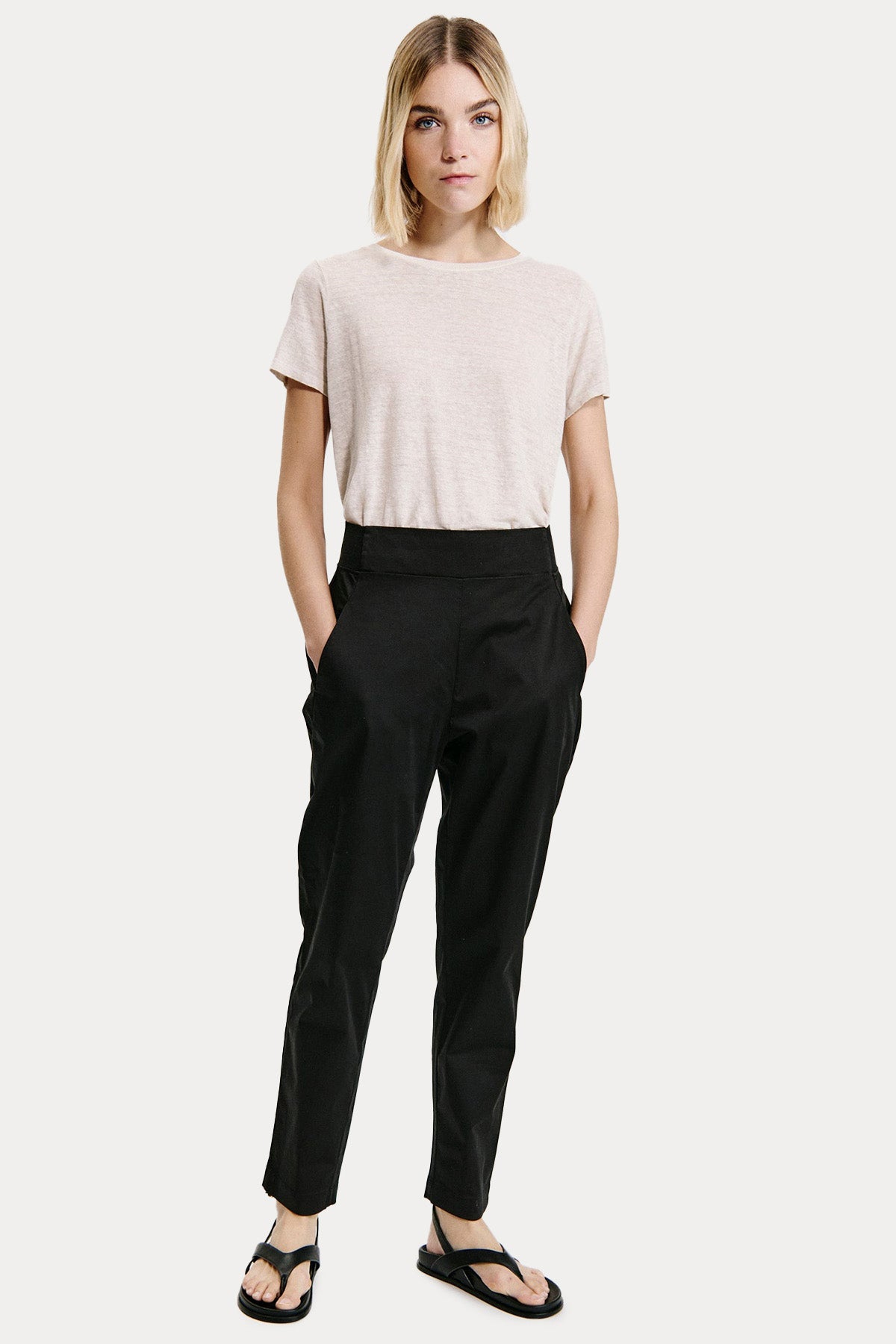 Transit Slim Fit Beli Lastikli Streç Pantolon