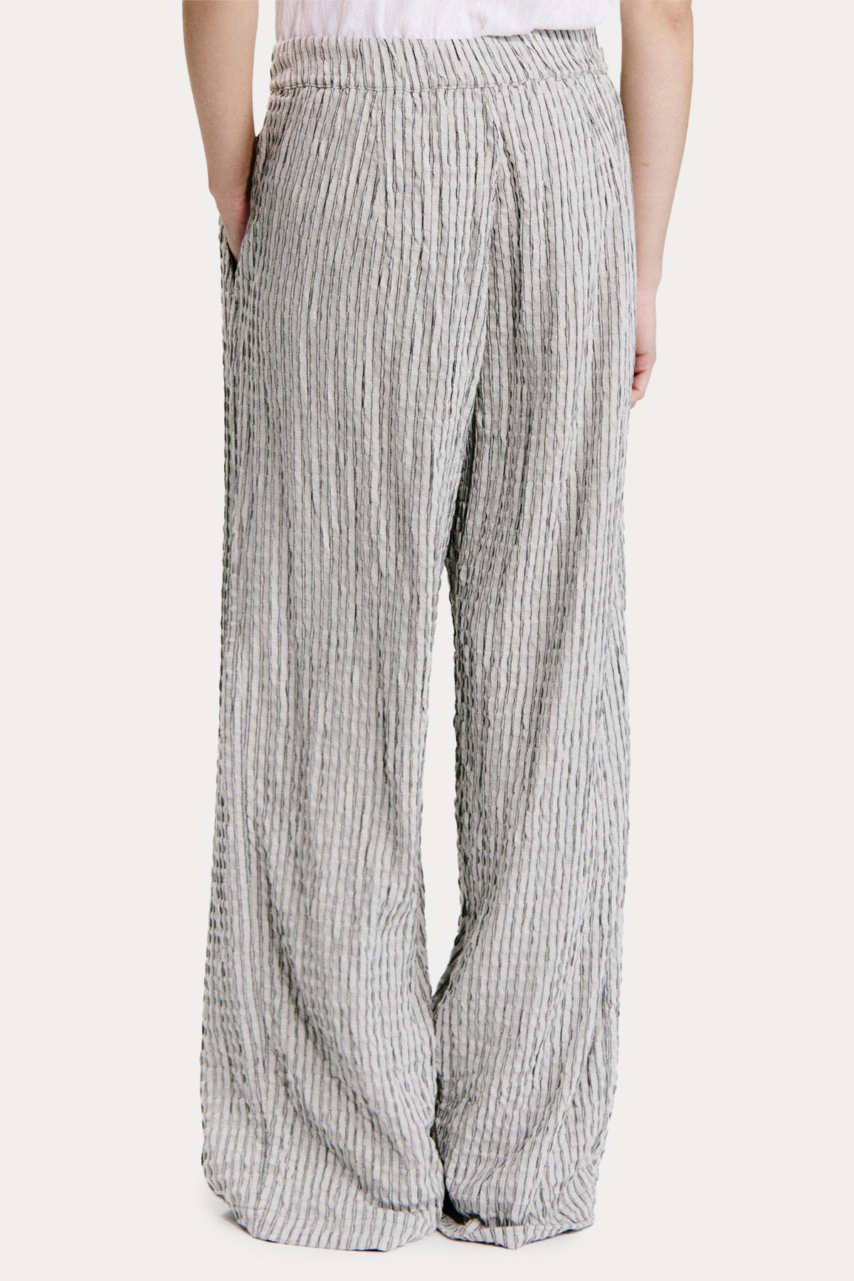 Transit Geniş Kesim Gofre Kumaş Yandan Cepli Pantolon