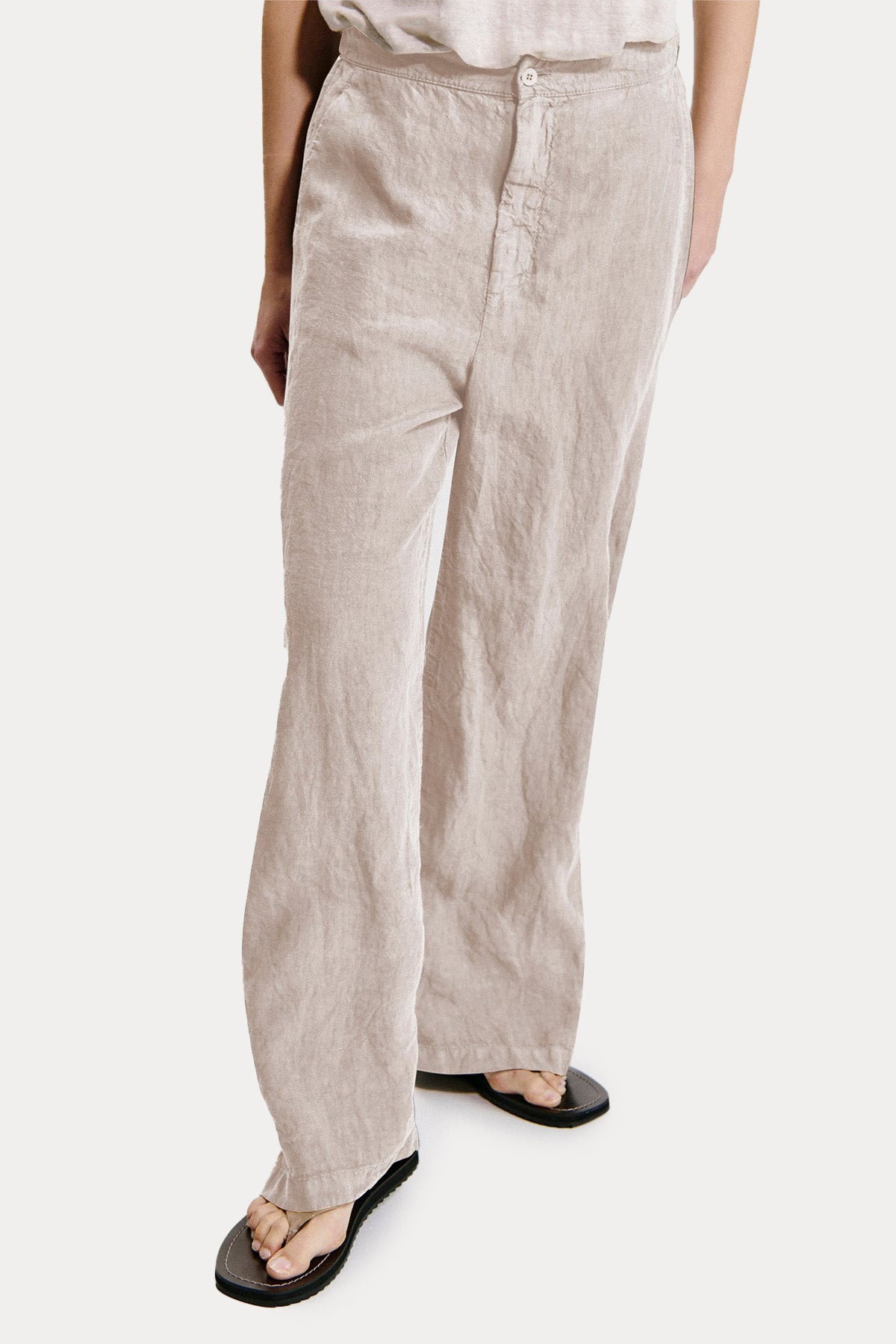 Transit Relaxed Fit Yandan Cepli Keten Pantolon