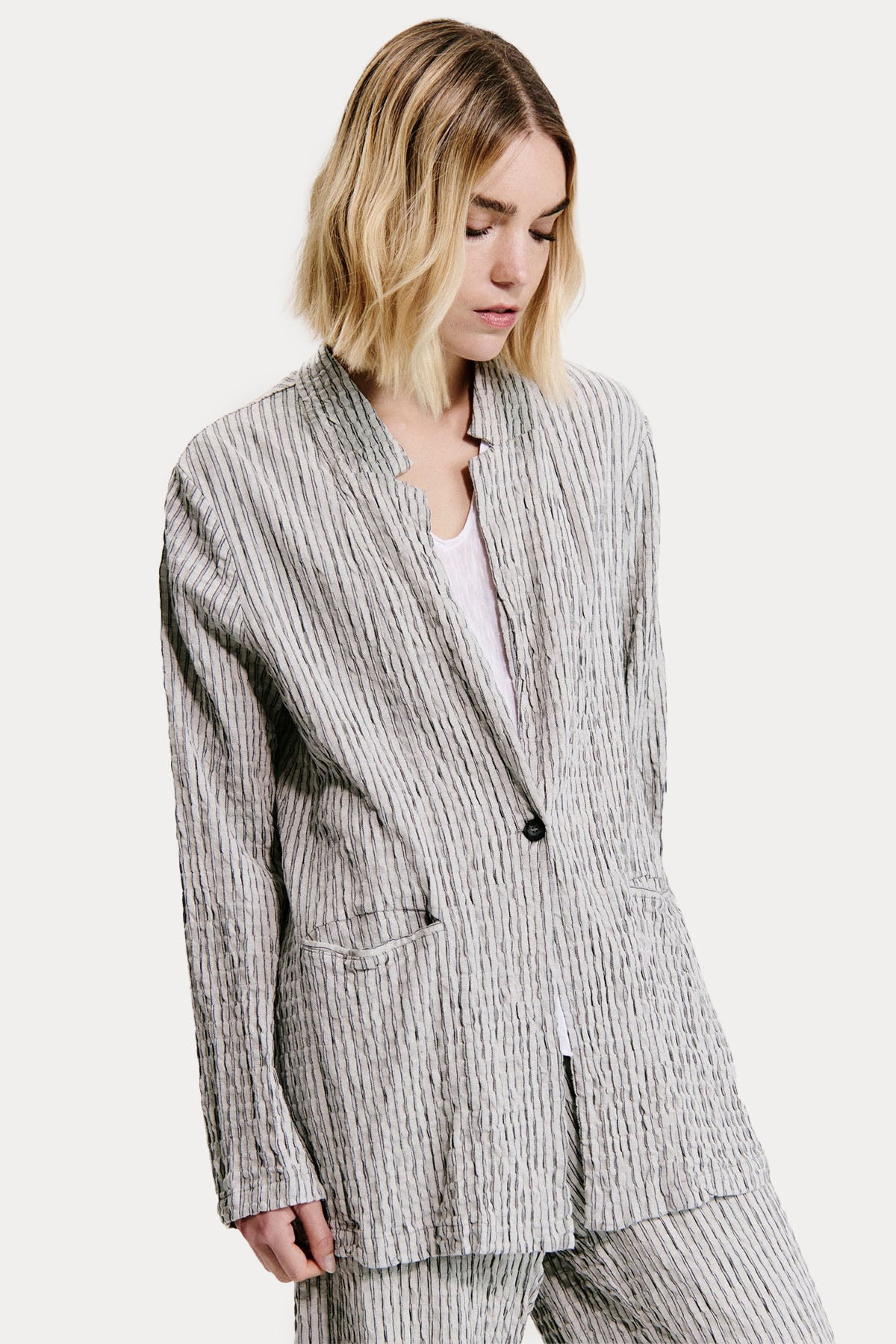 Transit Relaxed Gofre Kumaş Spor Blazer Ceket-Ceket-Libas