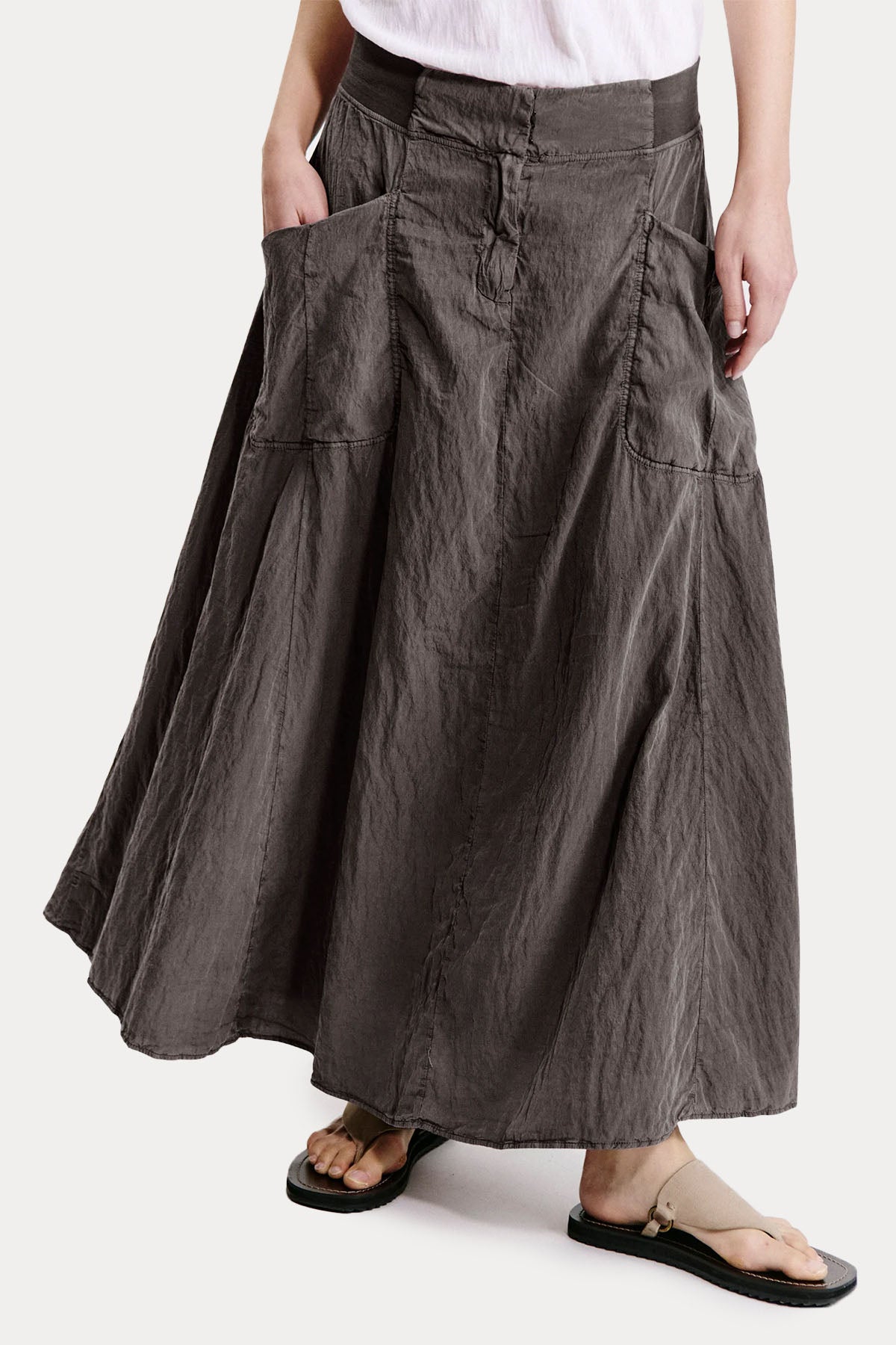 Transit Maxi Beli Lastikli İpek Etek