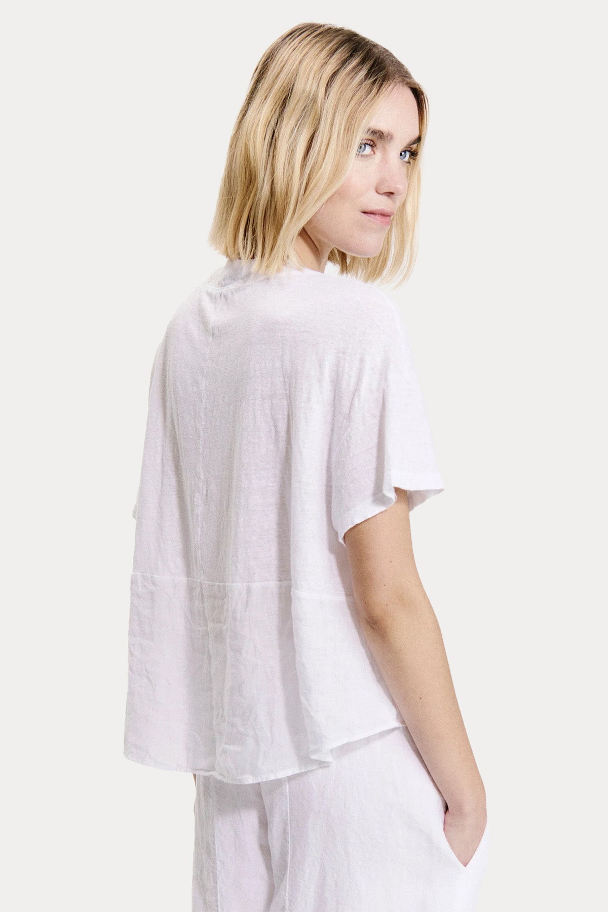 Transit Relaxed Fit İnce Örgü Keten Gömlek