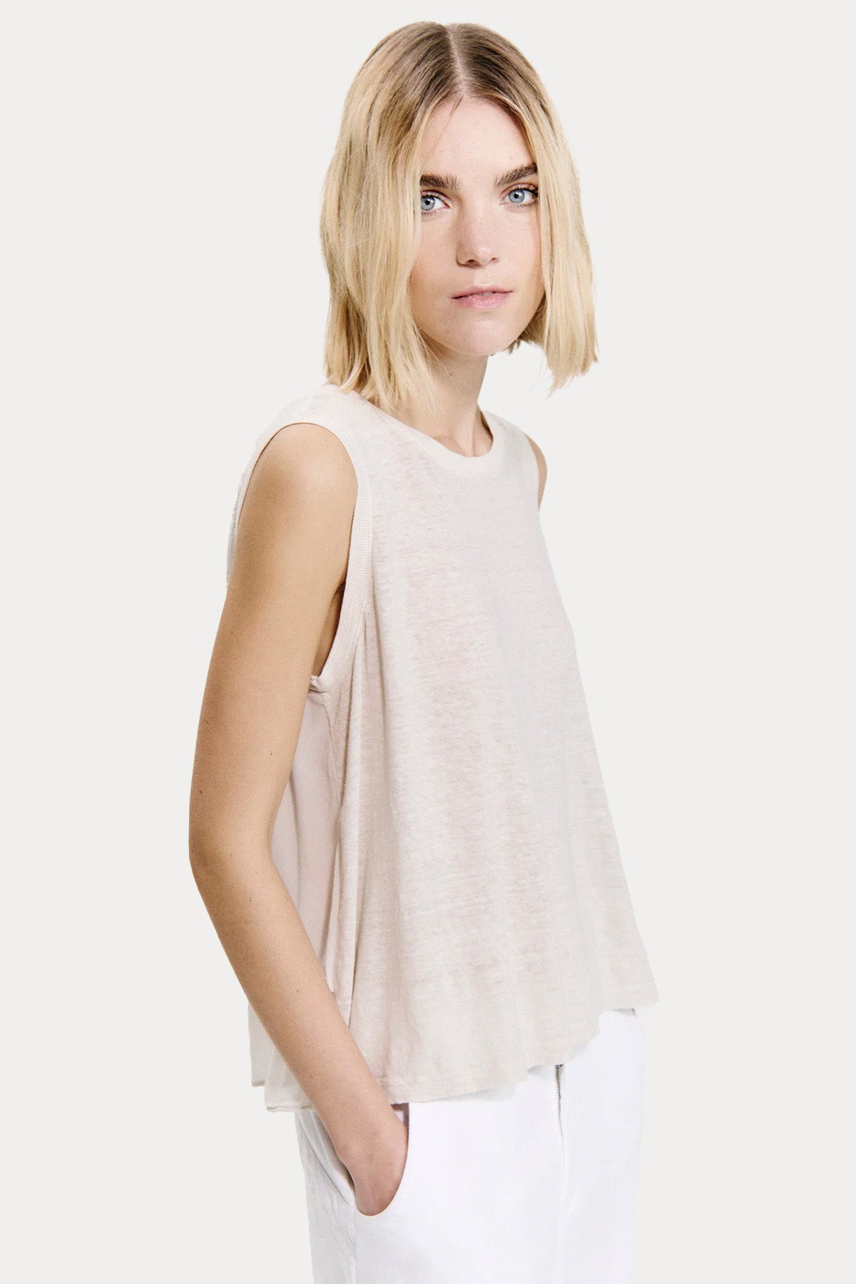 Transit Comfort Fit Keten Bluz