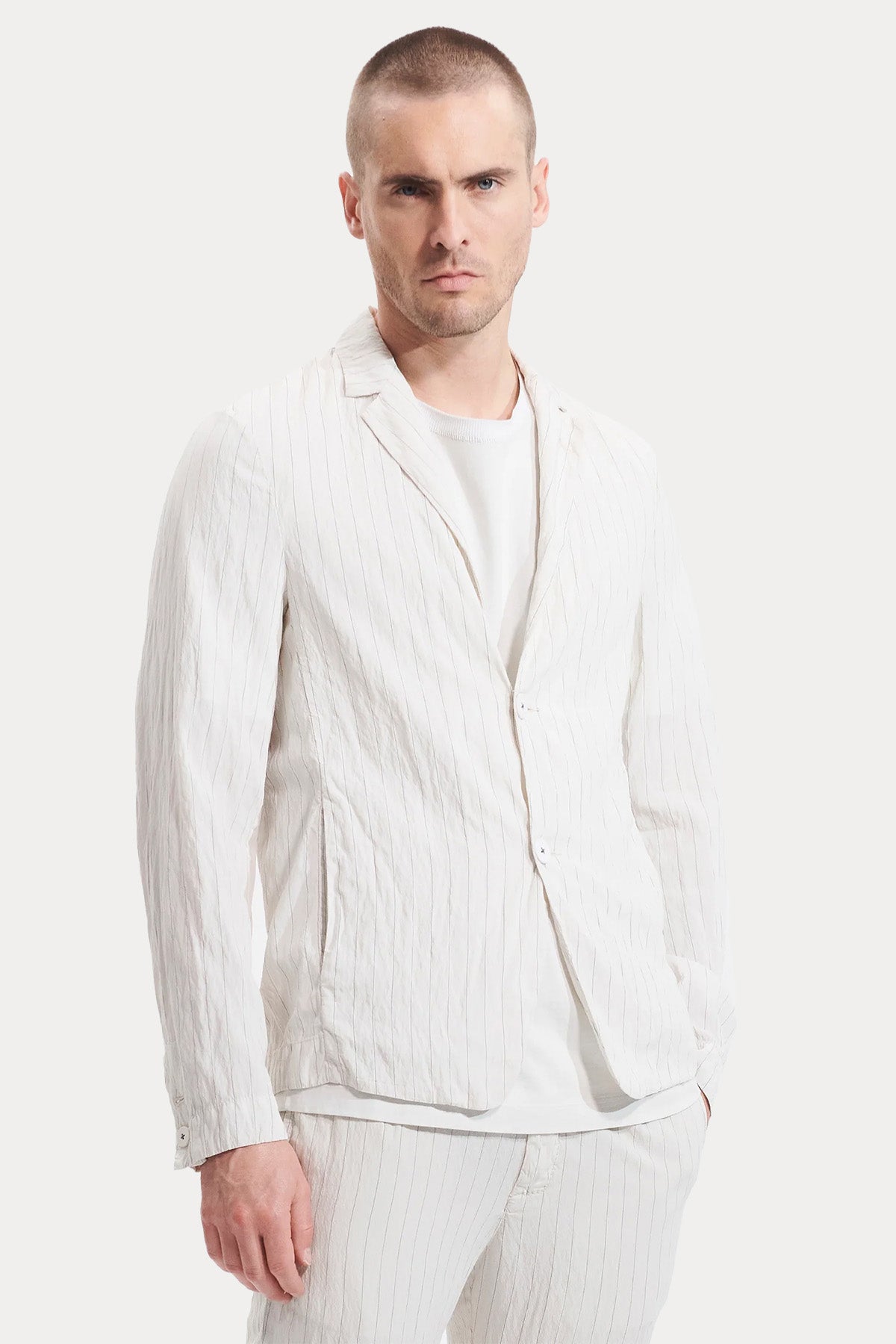 Transit Classic Fit Çizgili Blazer Ceket