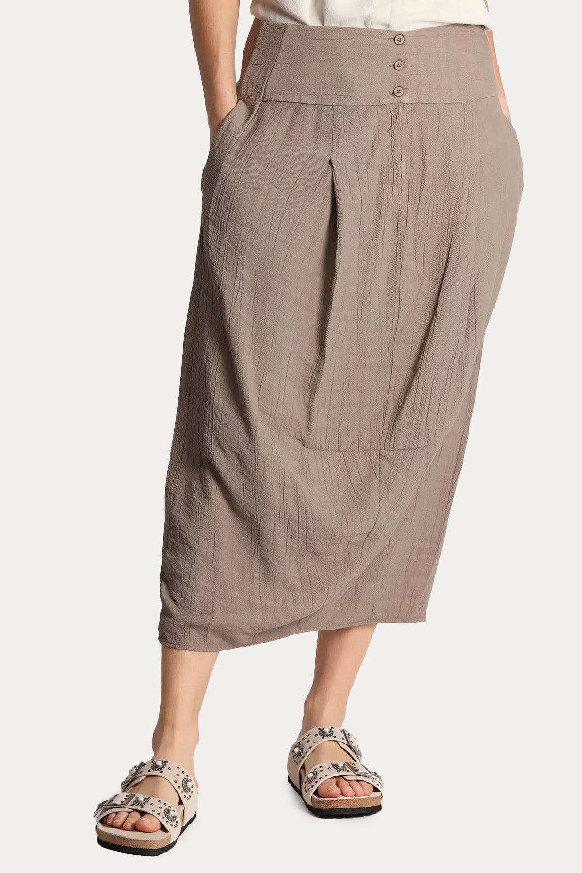 Transit Yandan Cepli Midi Etek