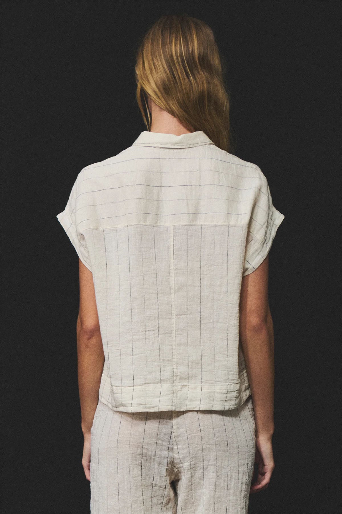 Transit Comfort Fit Çizgili Keten Gömlek