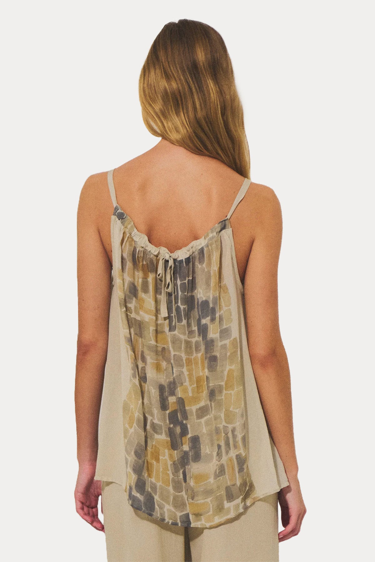 Transit Regular Fit Desenli Boyundan Bağlamalı Bluz