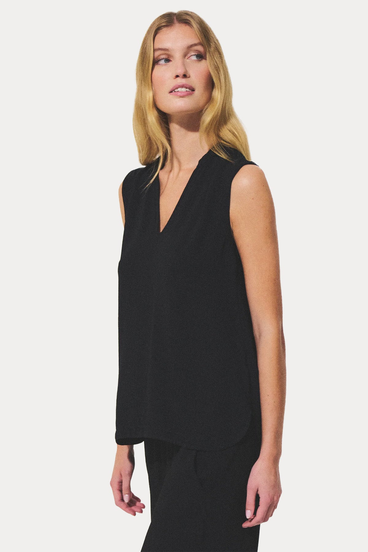 Transit Relaxed Fit Hakim V Yaka Streç Bluz