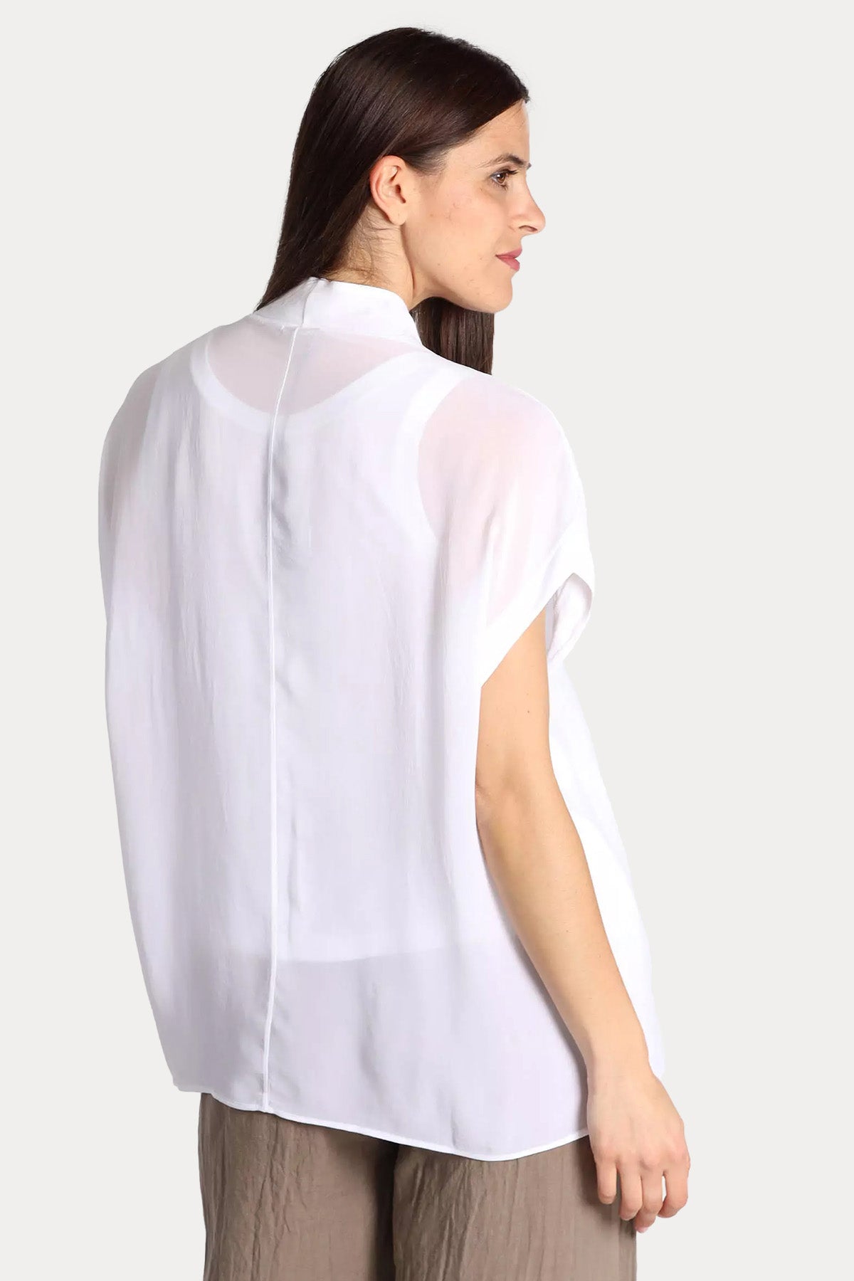 Transit Regular Fit V Yaka Keten Bluz