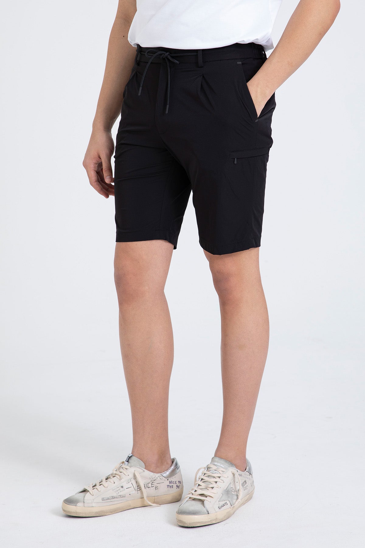 Manuel Ritz Slim Fit Beli Lastikli Tek Pile Yandan Cepli Streç Şort