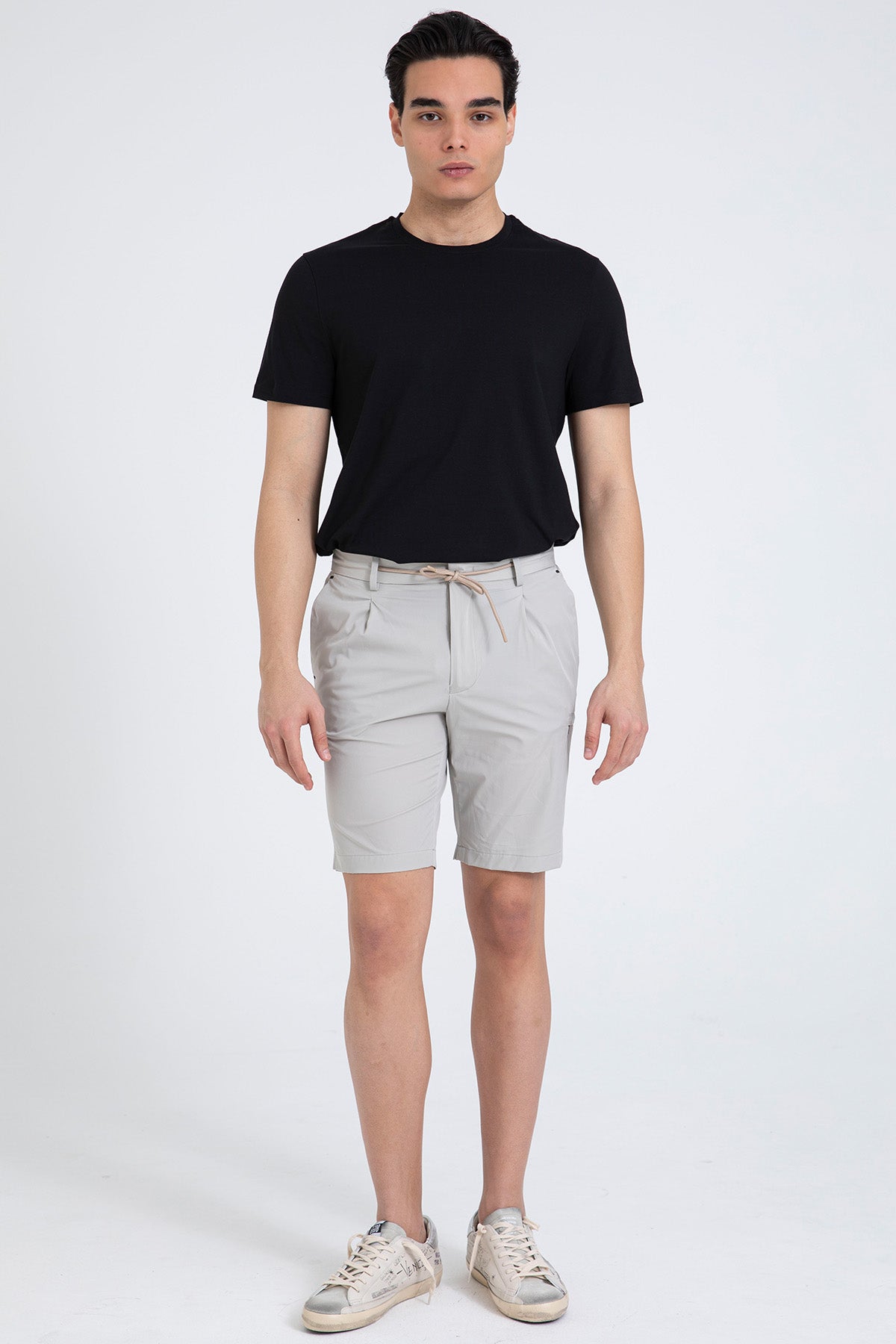 Manuel Ritz Slim Fit Beli Lastikli Tek Pile Yandan Cepli Streç Şort